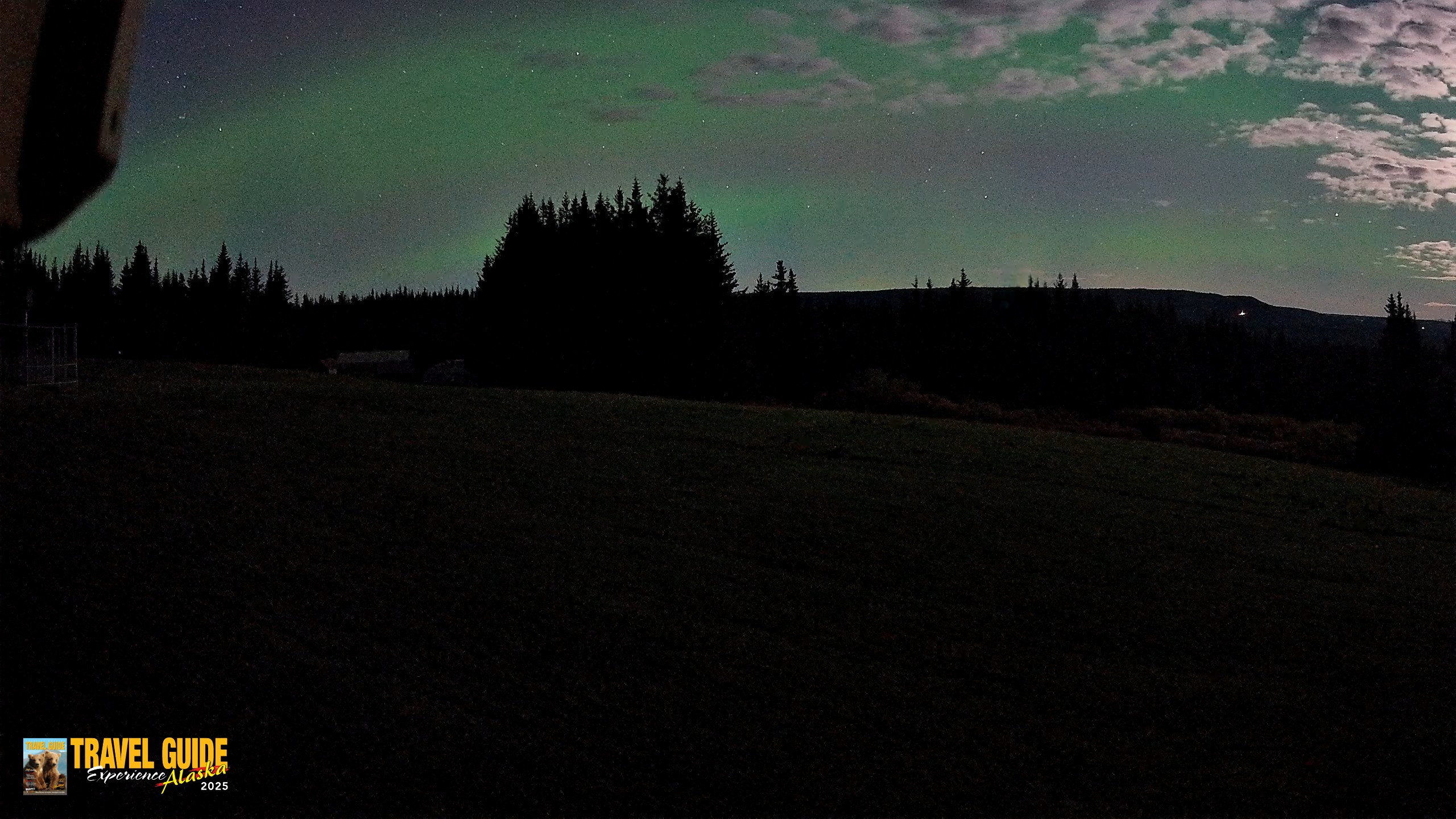 Snapshot of Homer Alaska Northern Lights Live Cam taken Oct 3, 2026, 12:15am AKDT