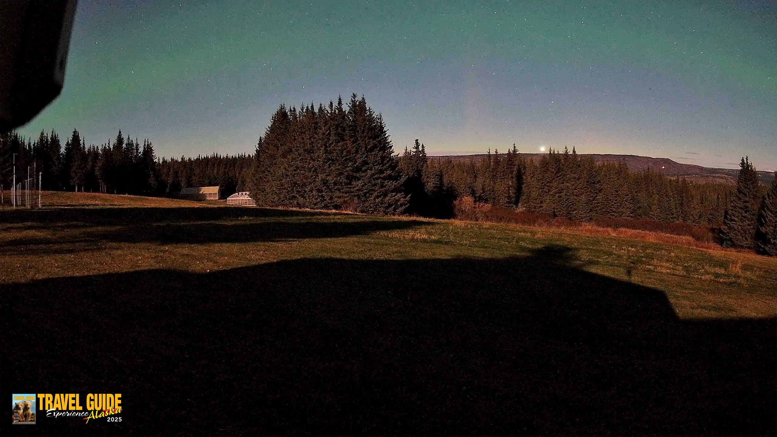 Snapshot of Homer Alaska Northern Lights Live Cam taken Oct 22, 2026, 12:45am AKDT