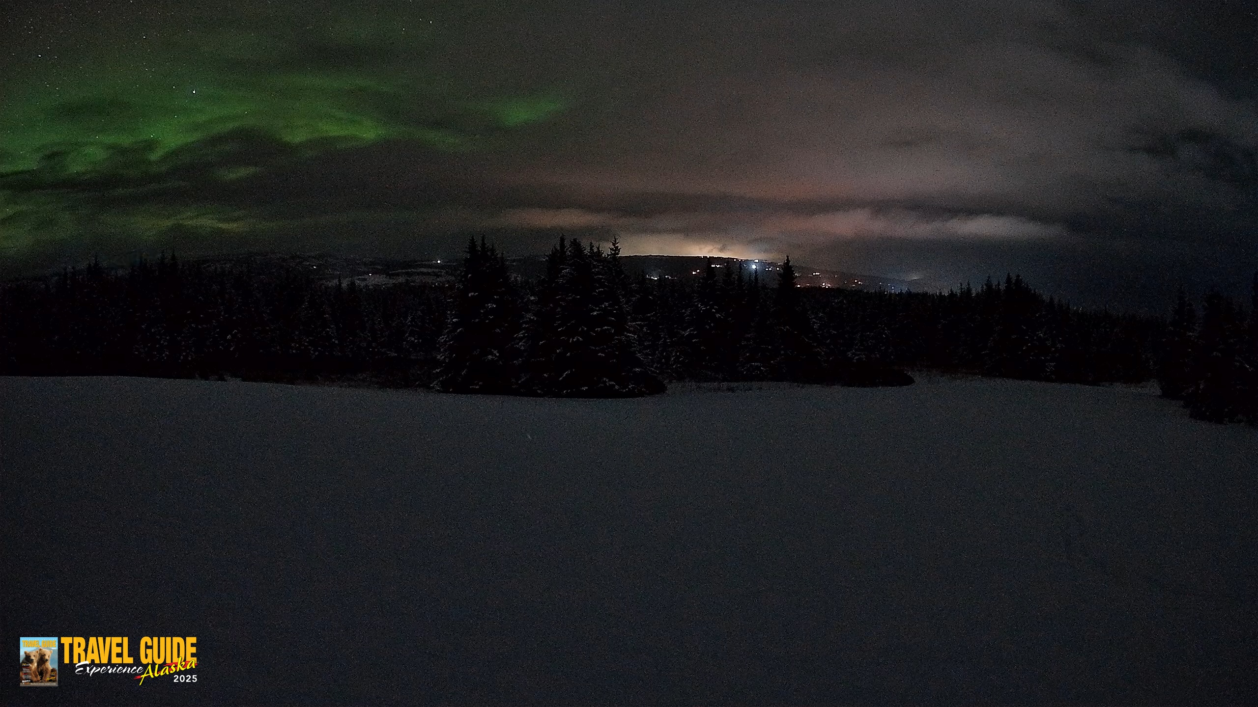 Snapshot of Homer Alaska Northern Lights Live Cam taken Feb 13, 2026, 12:17am AKST