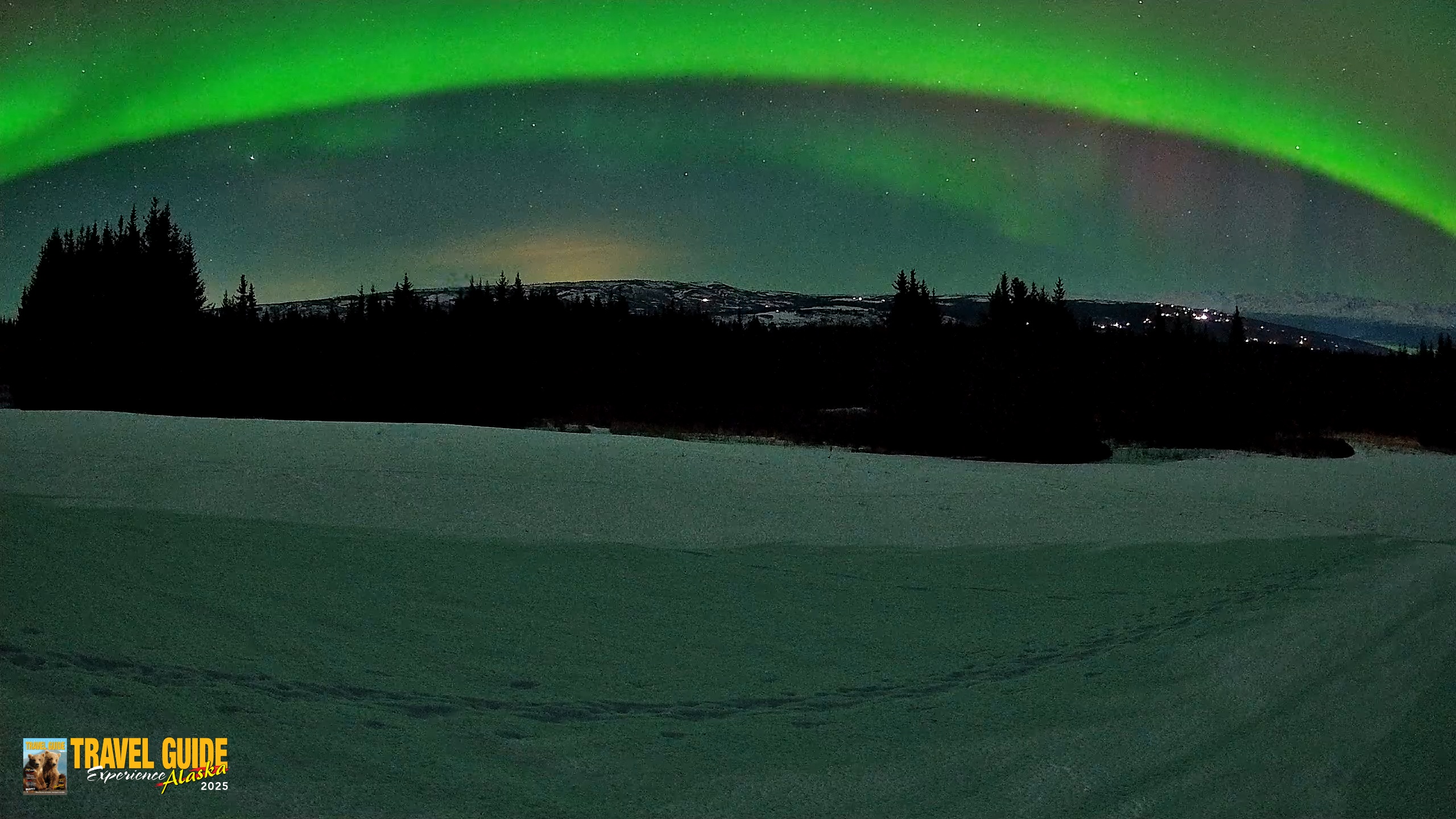 Snapshot of Homer Alaska Northern Lights Live Cam taken Feb 21, 2026, 10:18pm AKST