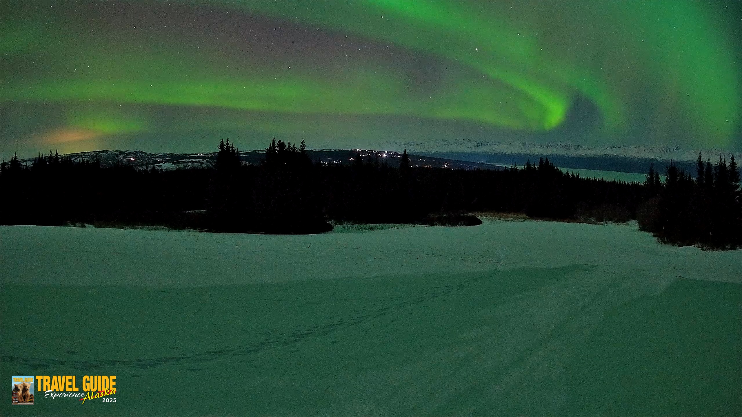 Snapshot of Homer Alaska Northern Lights Live Cam taken Feb 21, 2026, 10:32pm AKST