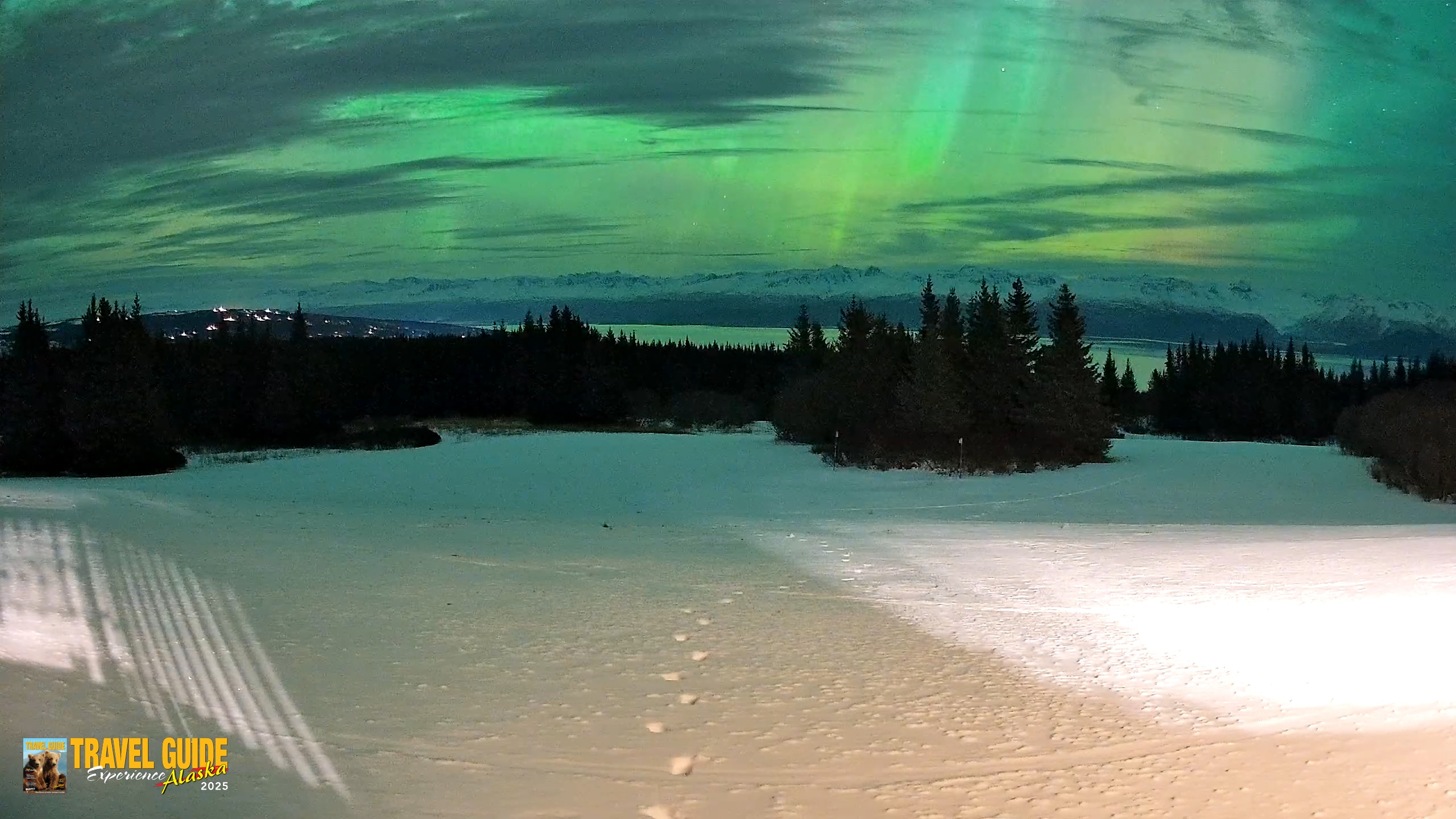 Snapshot of Homer Alaska Northern Lights Live Cam taken Jan 20, 2026, 7:54pm AKST