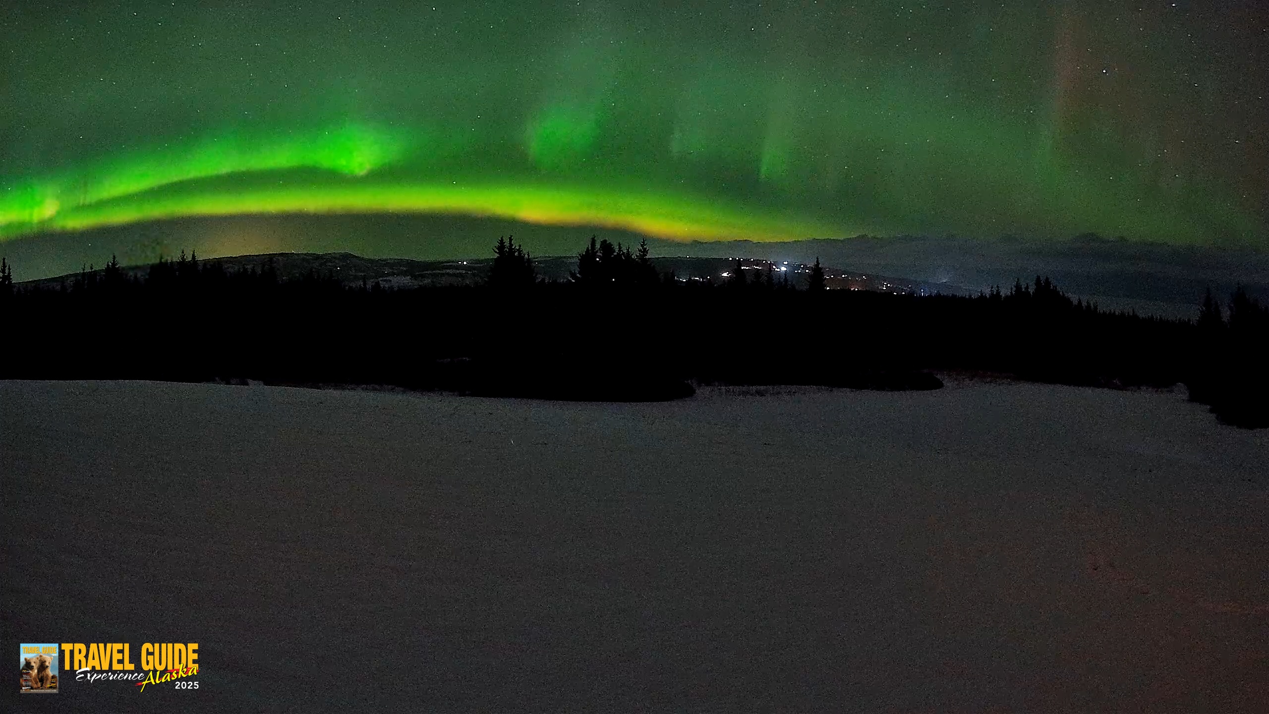 Snapshot of Homer Alaska Northern Lights Live Cam taken Feb 15, 2026, 9:19pm AKST