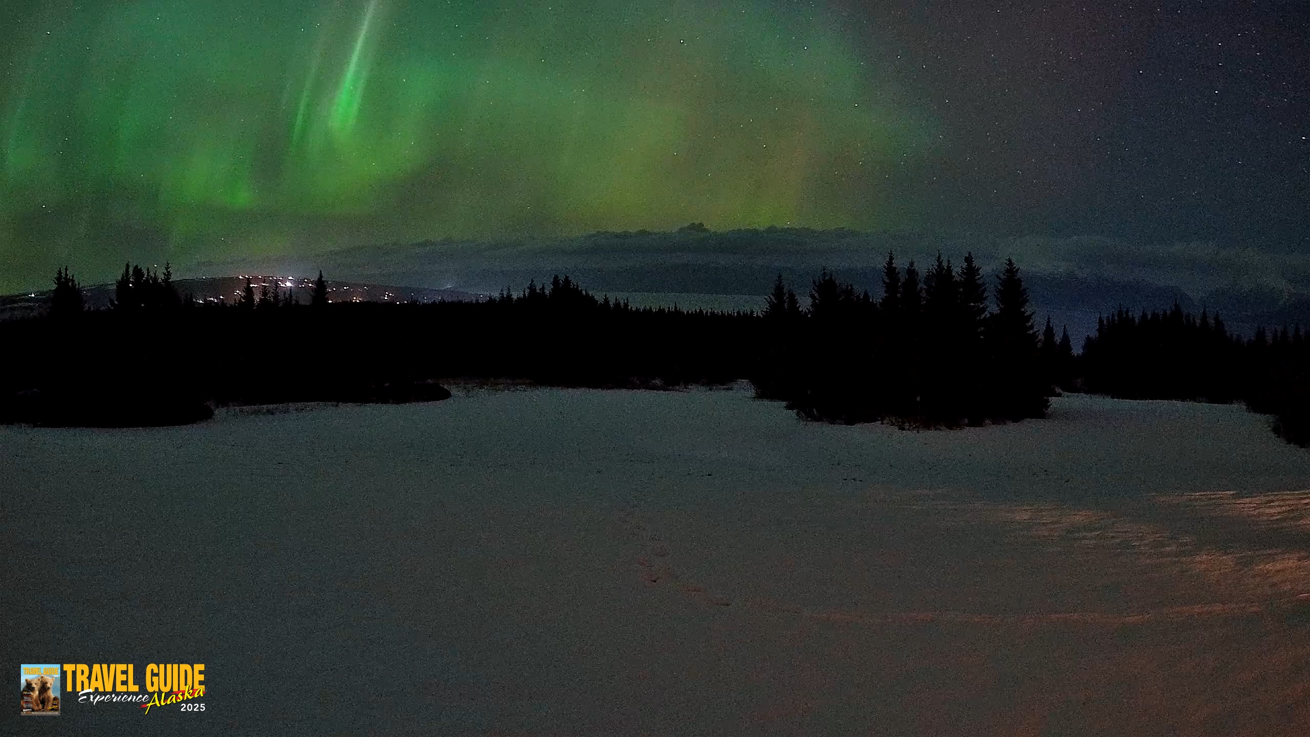 Snapshot of Homer Alaska Northern Lights Live Cam taken Feb 15, 2026, 9:25pm AKST