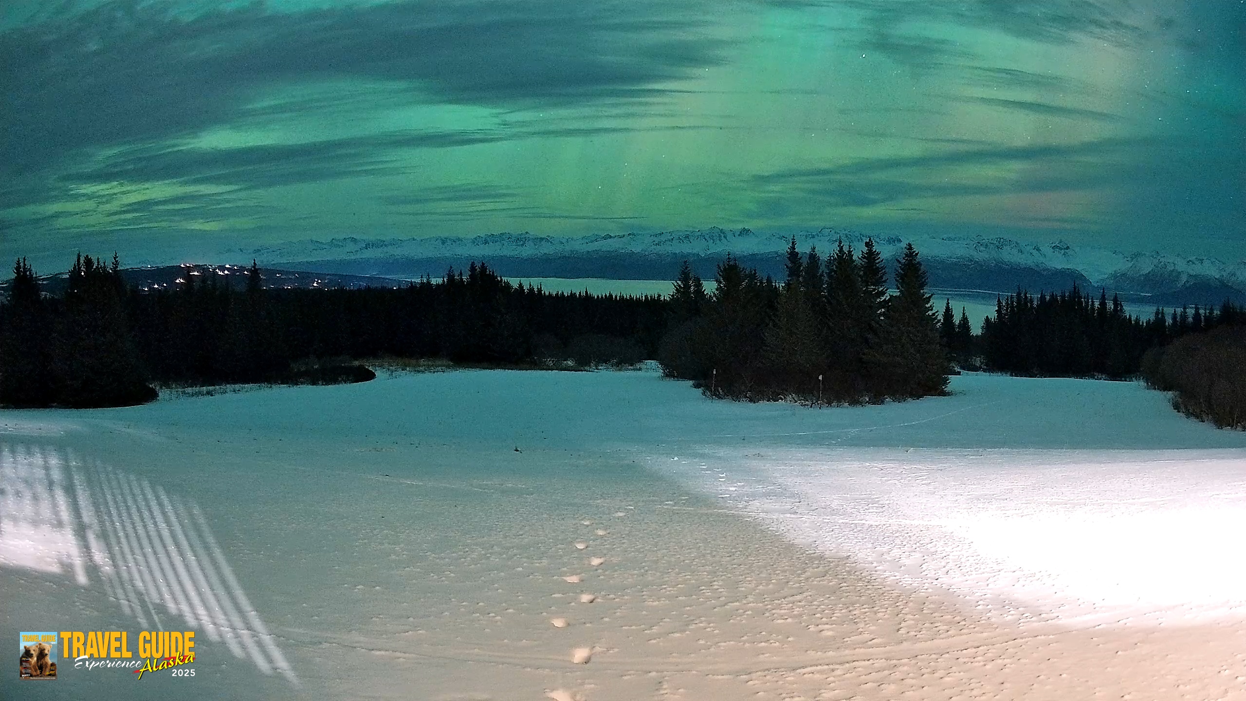 Snapshot of Homer Alaska Northern Lights Live Cam taken Jan 20, 2026, 7:55pm AKST