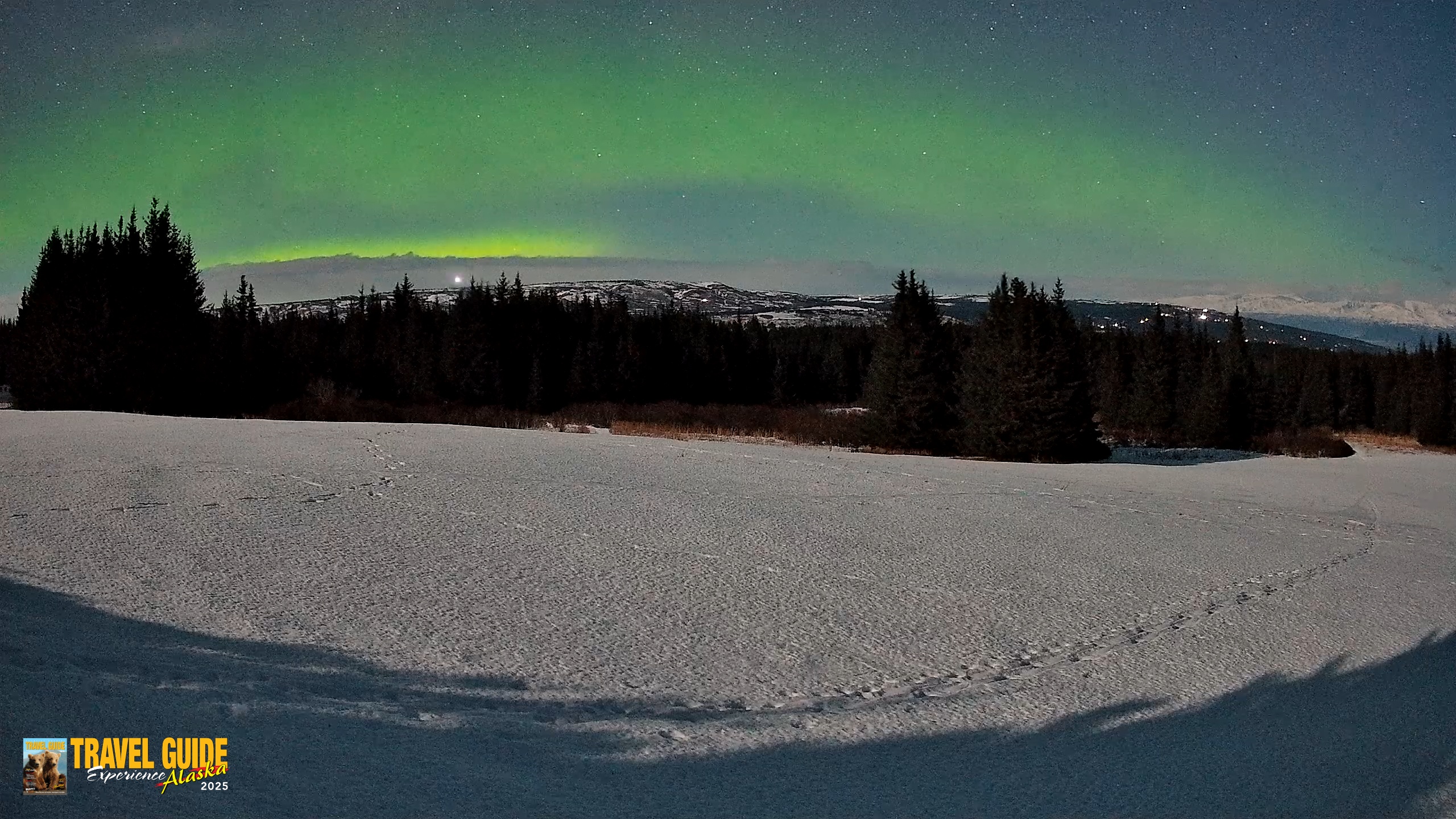 Snapshot of Homer Alaska Northern Lights Live Cam taken Feb 25, 2026, 1:51am AKST