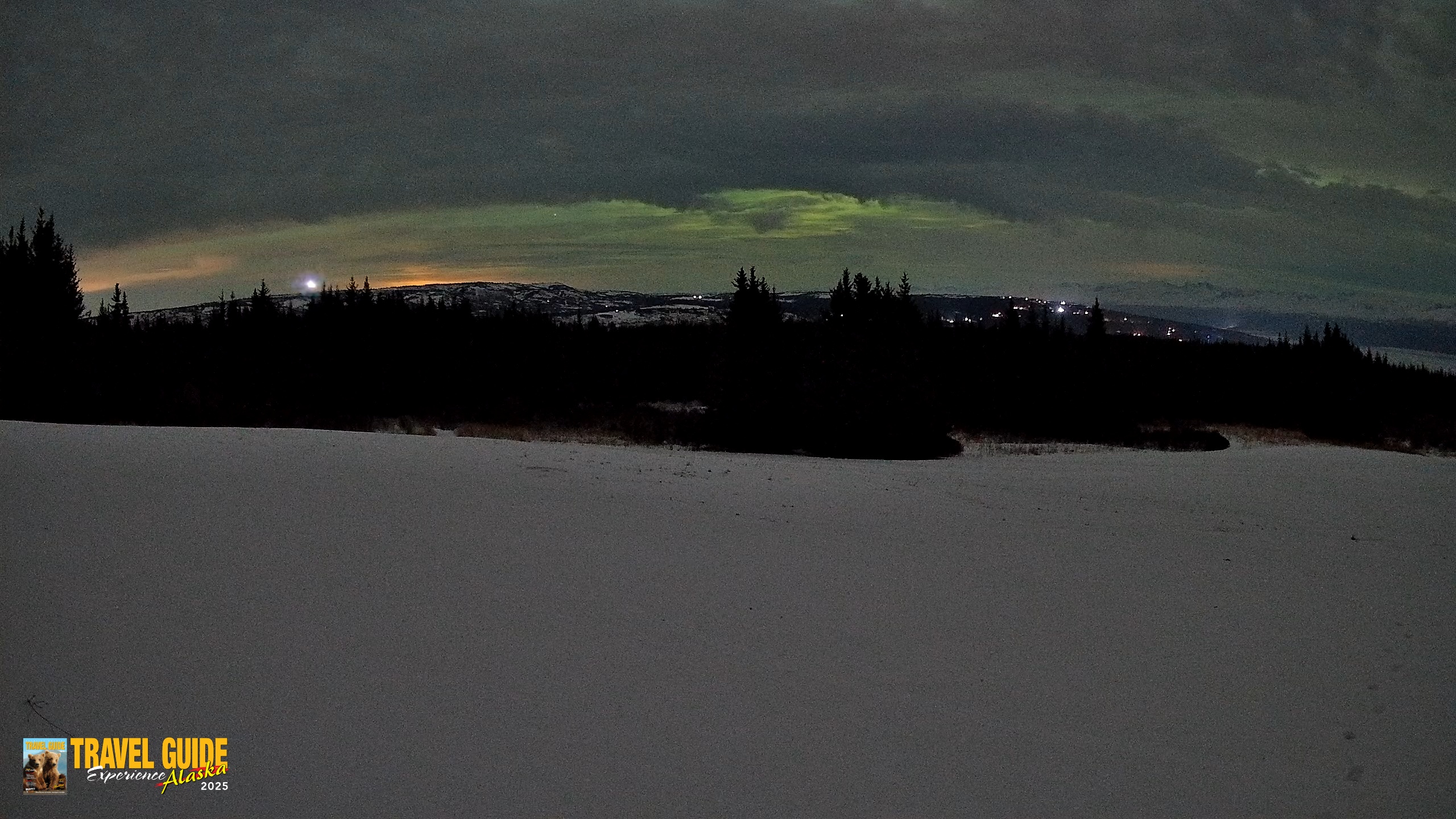 Snapshot of Homer Alaska Northern Lights Live Cam taken Jan 19, 2026, 11:18pm AKST