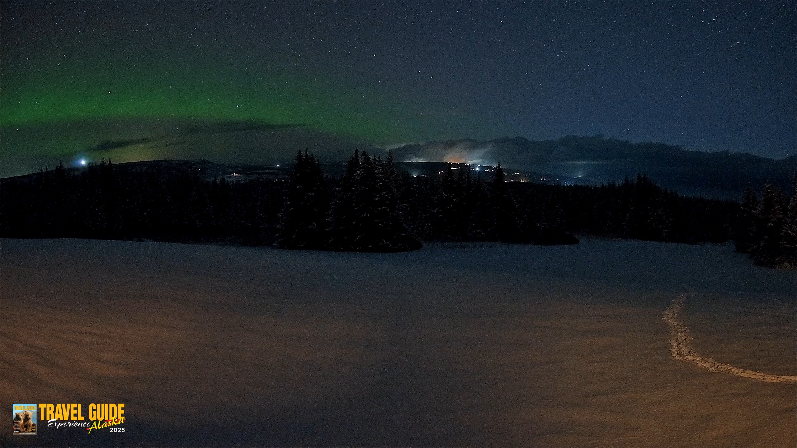 Snapshot of Homer Alaska Northern Lights Live Cam taken Feb 13, 2026, 6:39am AKST