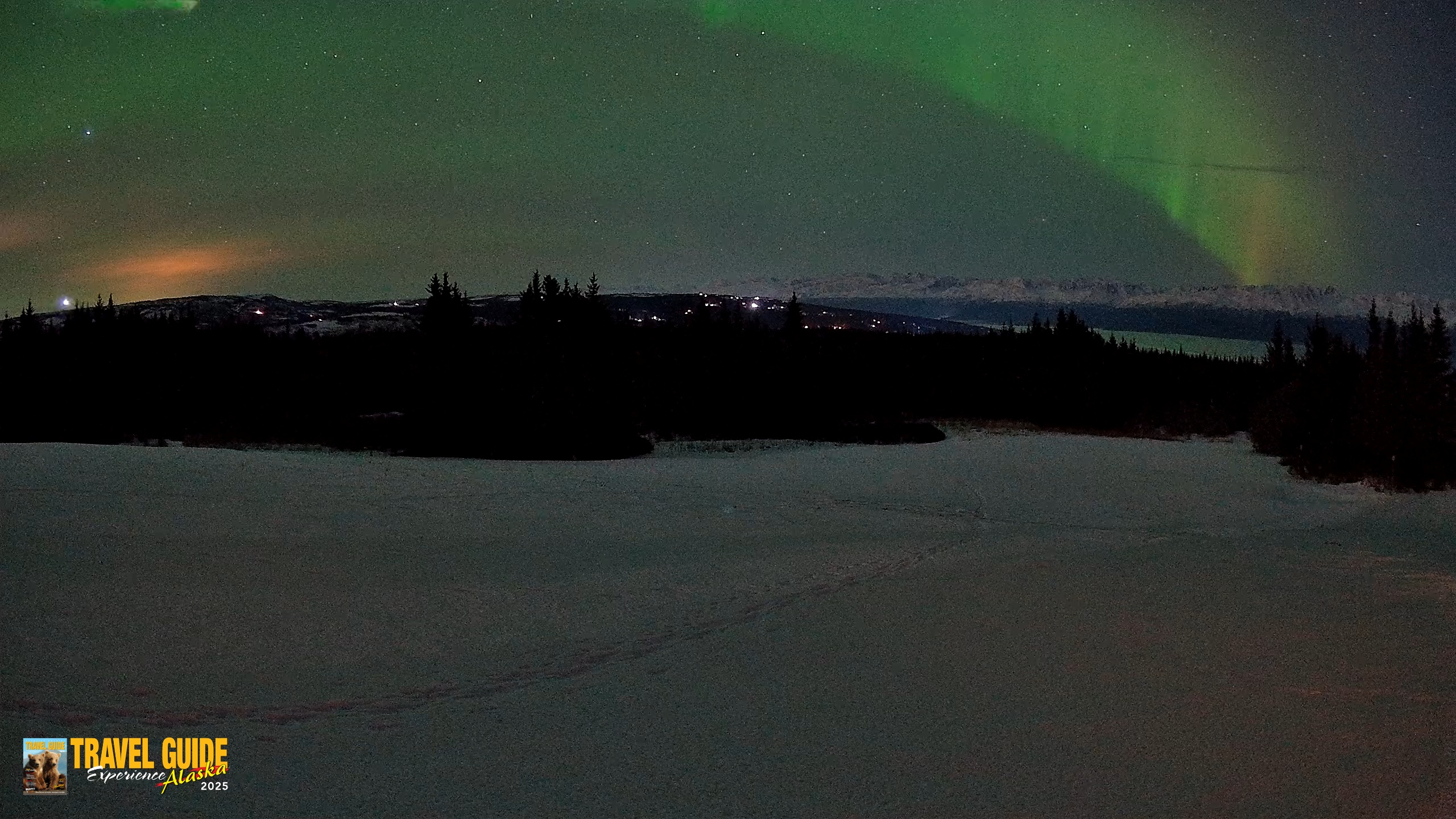 Snapshot of Homer Alaska Northern Lights Live Cam taken Feb 21, 2026, 11:25pm AKST
