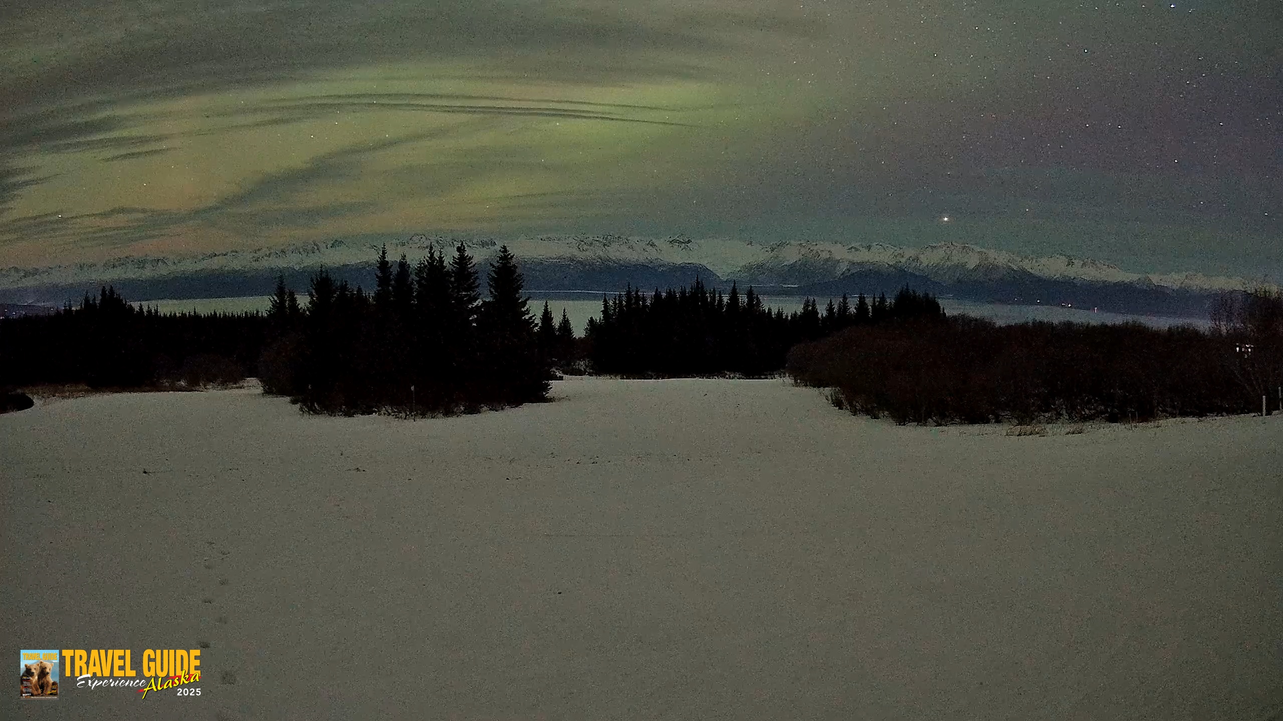 Snapshot of Homer Alaska Northern Lights Live Cam taken Jan 20, 2026, 8:27pm AKST