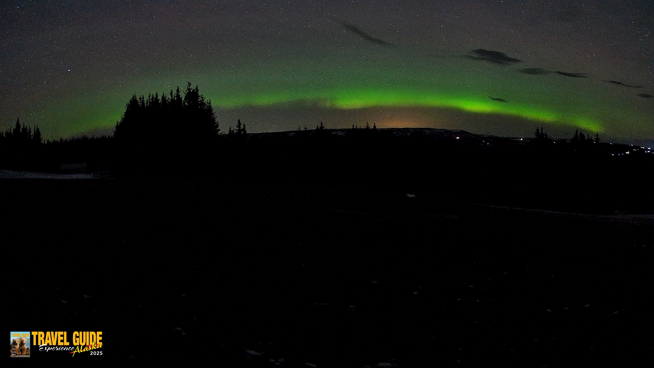 Snapshot of Homer Alaska Northern Lights Live Cam taken Dec 17, 2025, 12:42am AKST
