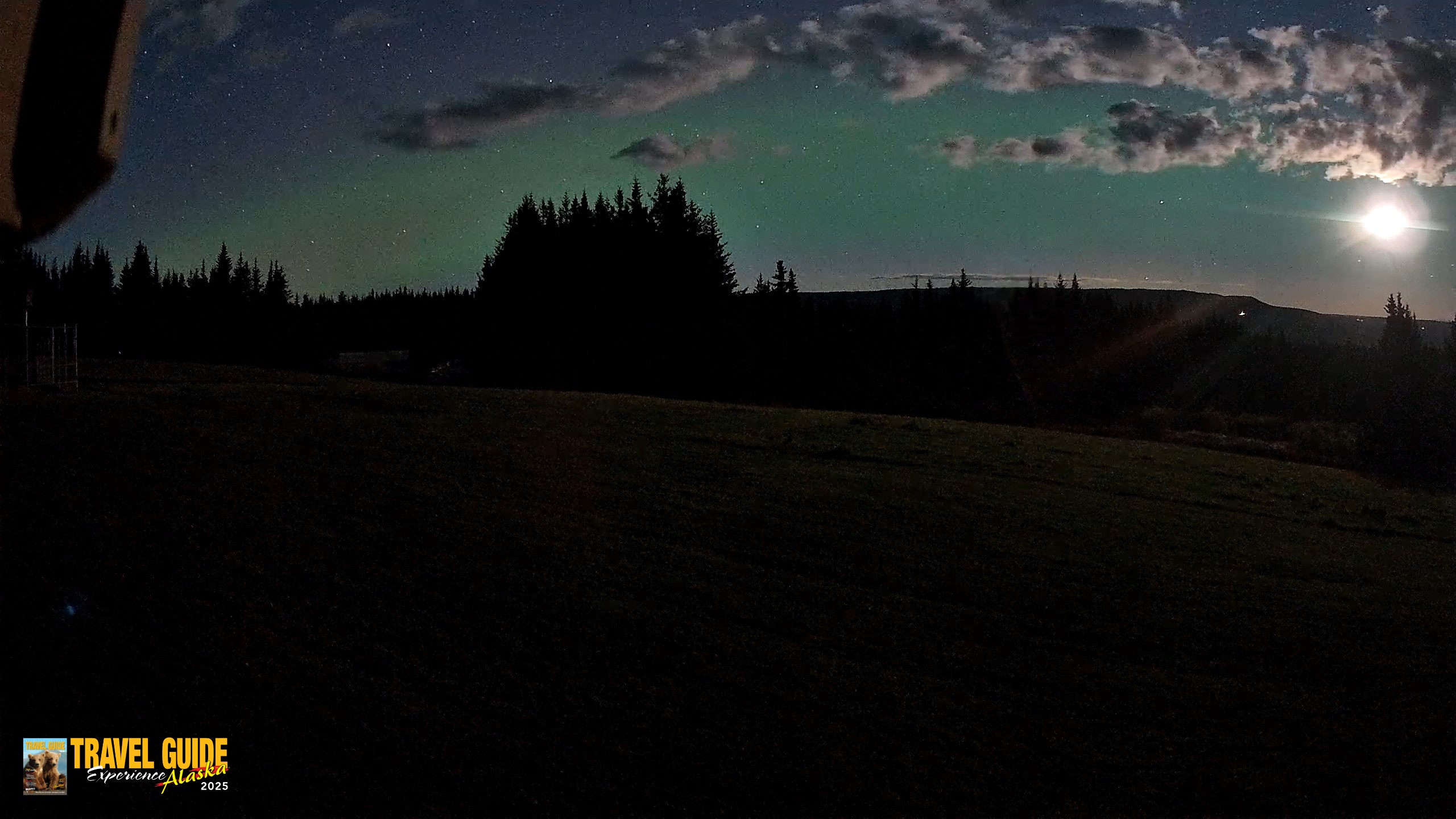 Snapshot of Homer Alaska Northern Lights Live Cam taken Oct 3, 2026, 2:14am AKDT