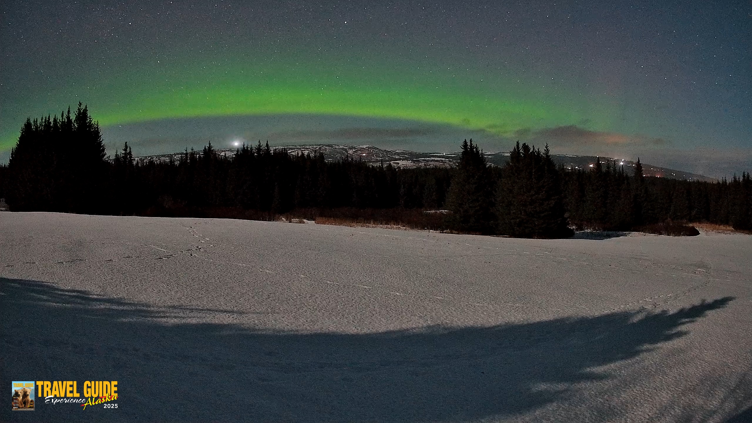 Snapshot of Homer Alaska Northern Lights Live Cam taken Feb 24, 2026, 12:12am AKST