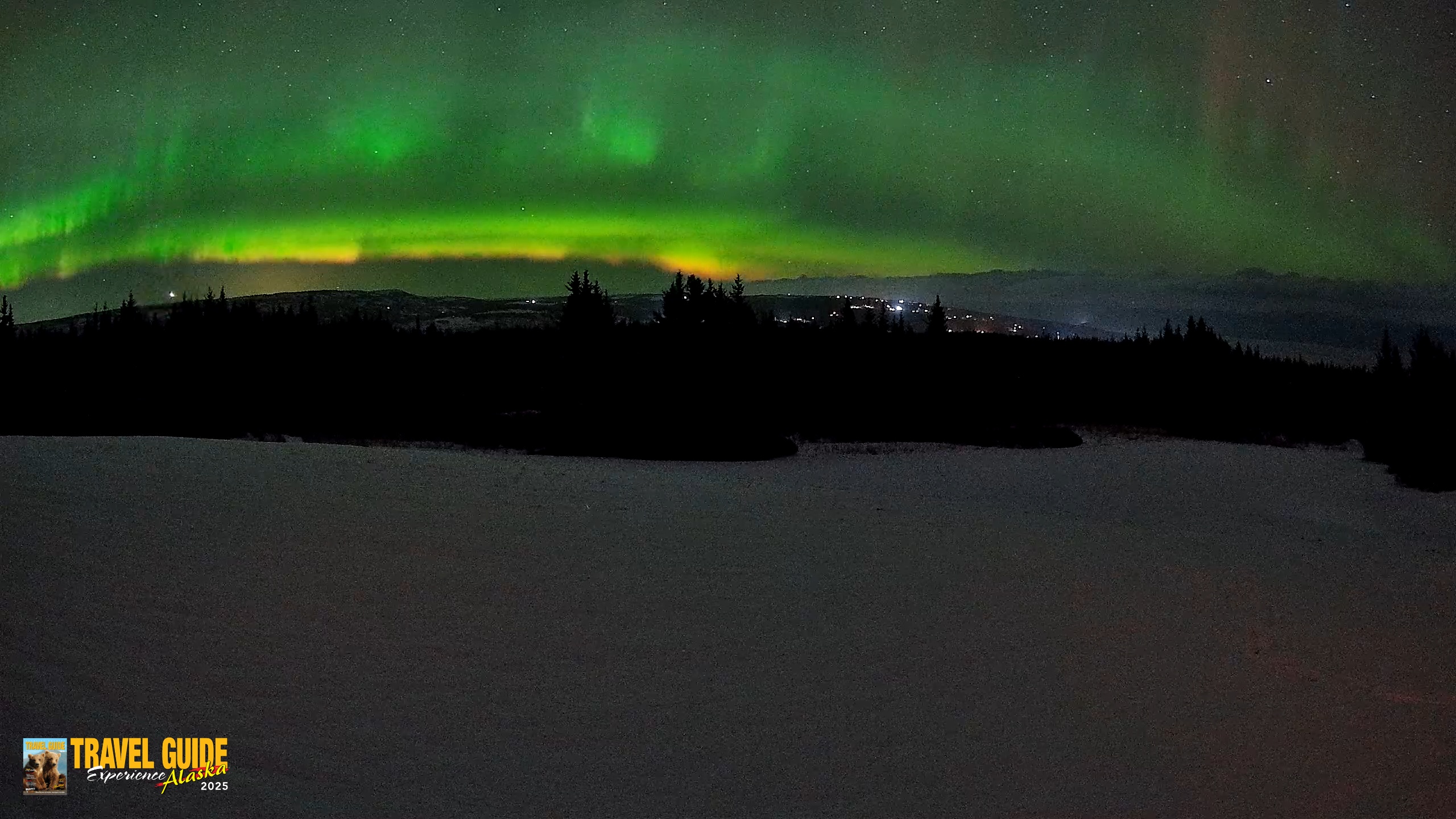 Snapshot of Homer Alaska Northern Lights Live Cam taken Feb 15, 2026, 9:19pm AKST