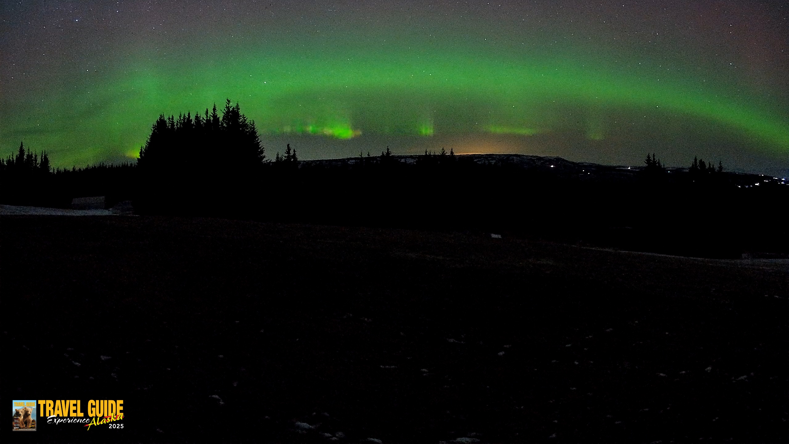 Snapshot of Homer Alaska Northern Lights Live Cam taken Dec 16, 2025, 3:27am AKST