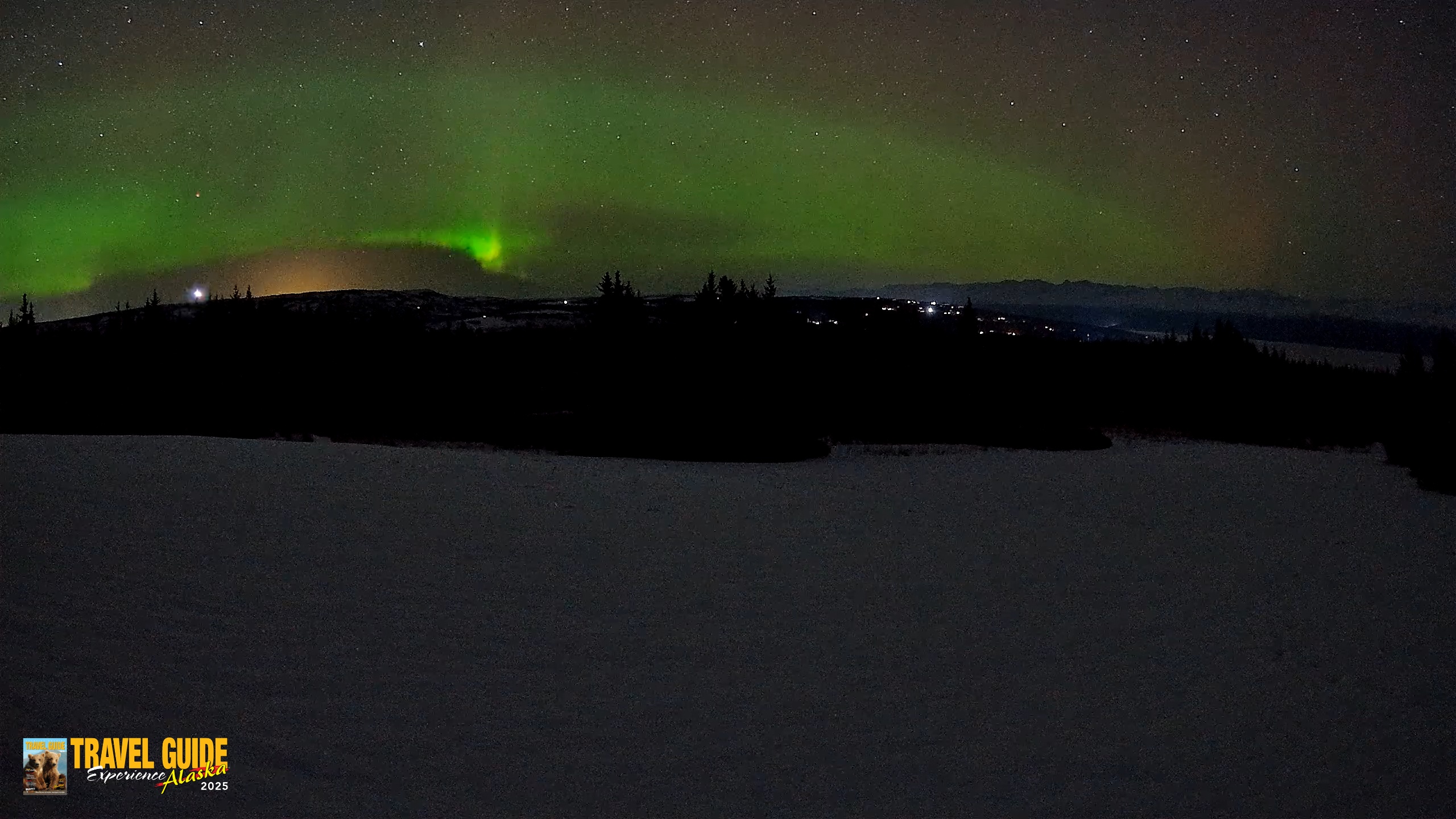 Snapshot of Homer Alaska Northern Lights Live Cam taken Feb 15, 2026, 12:56am AKST