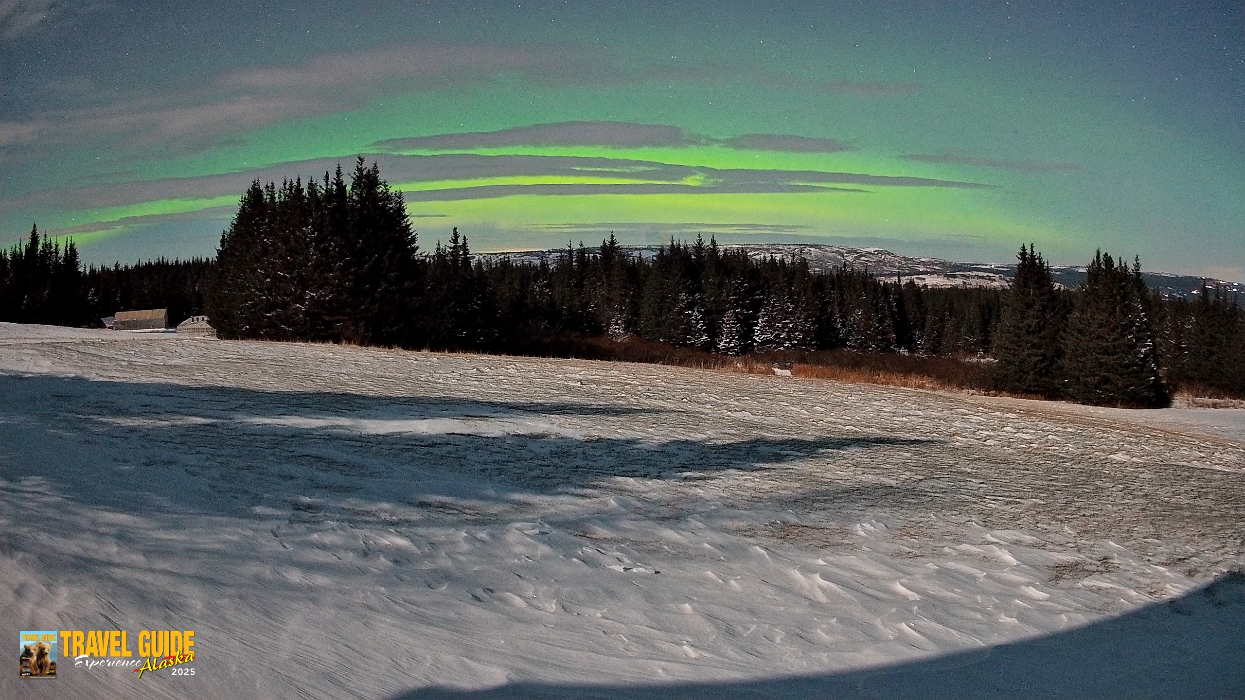Snapshot of Homer Alaska Northern Lights Live Cam taken Dec 29, 2025, 1:59am AKST
