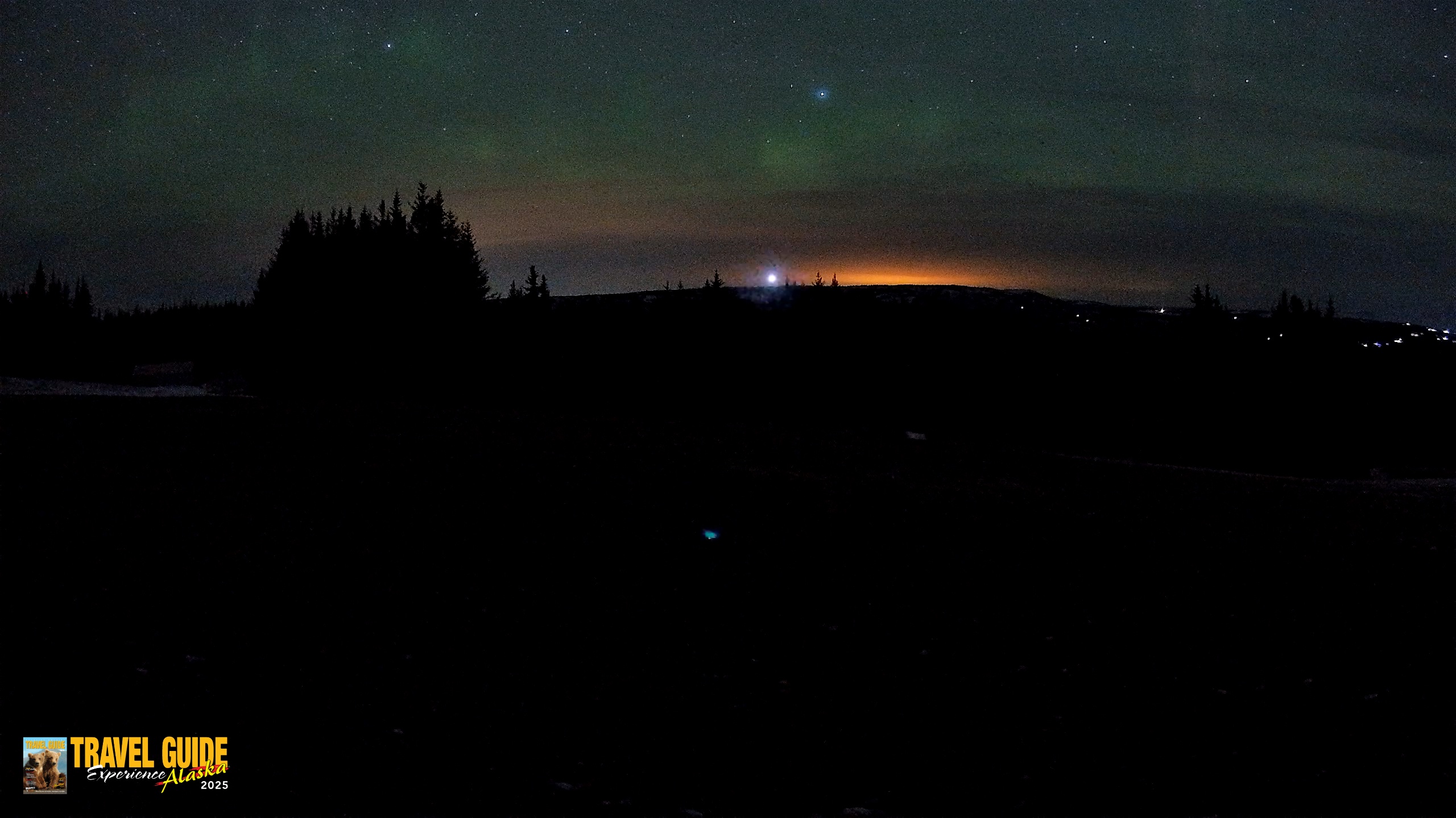 Snapshot of Homer Alaska Northern Lights Live Cam taken Dec 24, 2025, 3:31am AKST