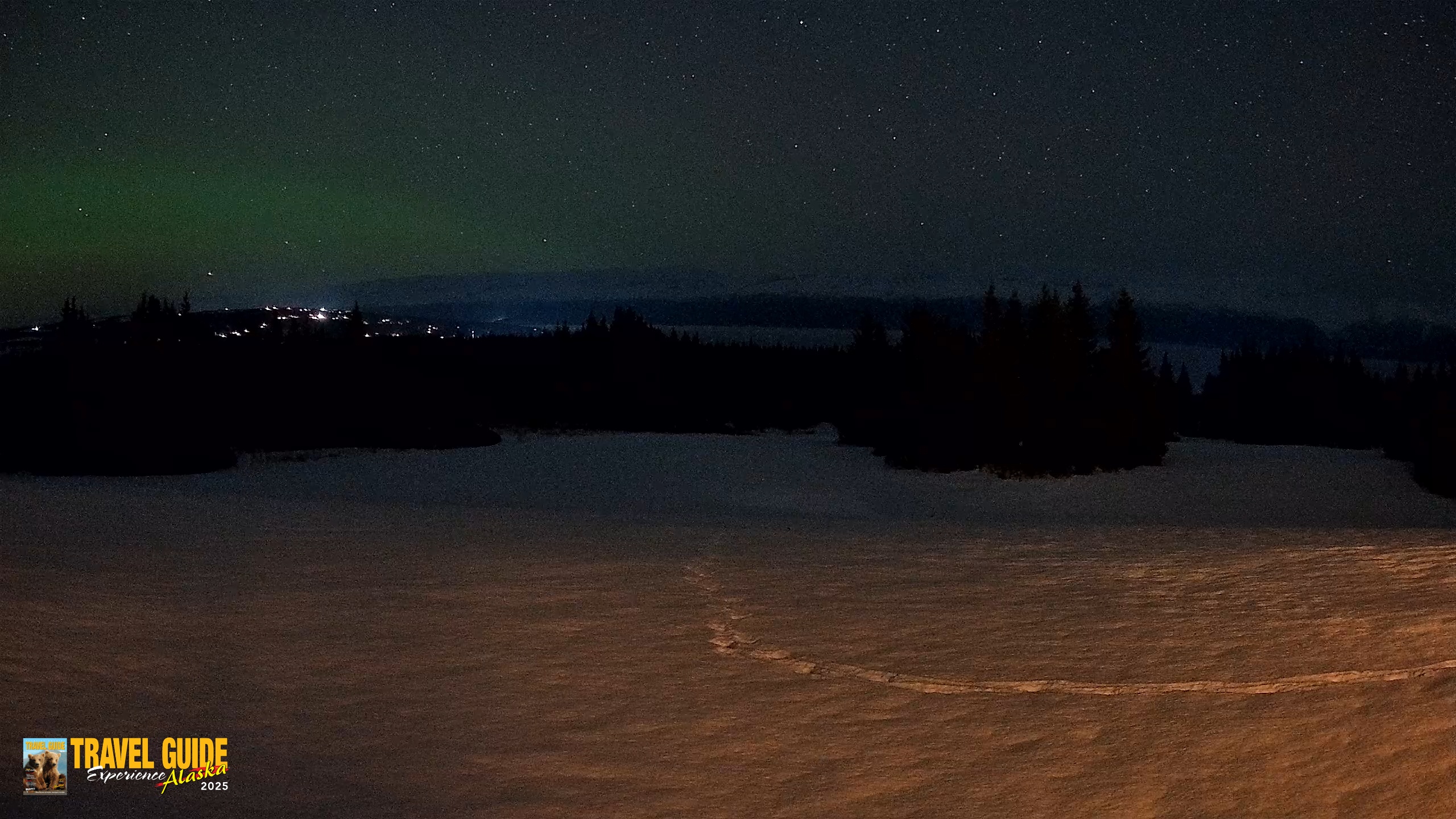 Snapshot of Homer Alaska Northern Lights Live Cam taken Feb 14, 2026, 9:40pm AKST
