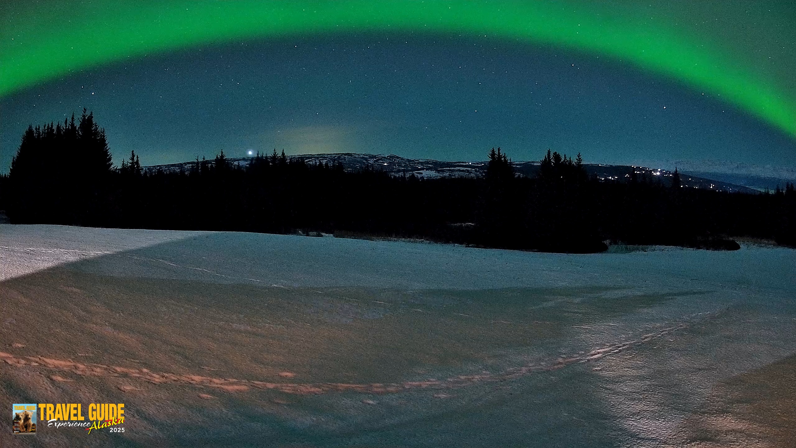 Snapshot of Homer Alaska Northern Lights Live Cam taken Feb 21, 2026, 9:50pm AKST