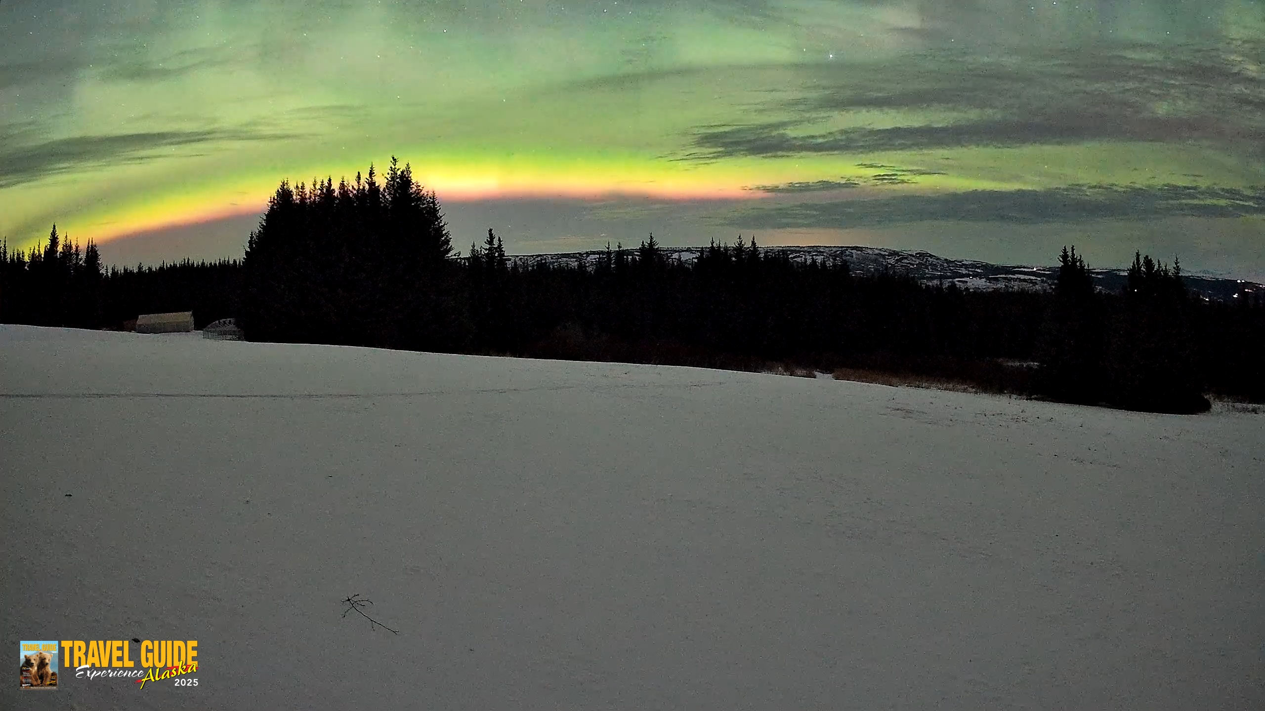 Snapshot of Homer Alaska Northern Lights Live Cam taken Jan 21, 2026, 2:16am AKST