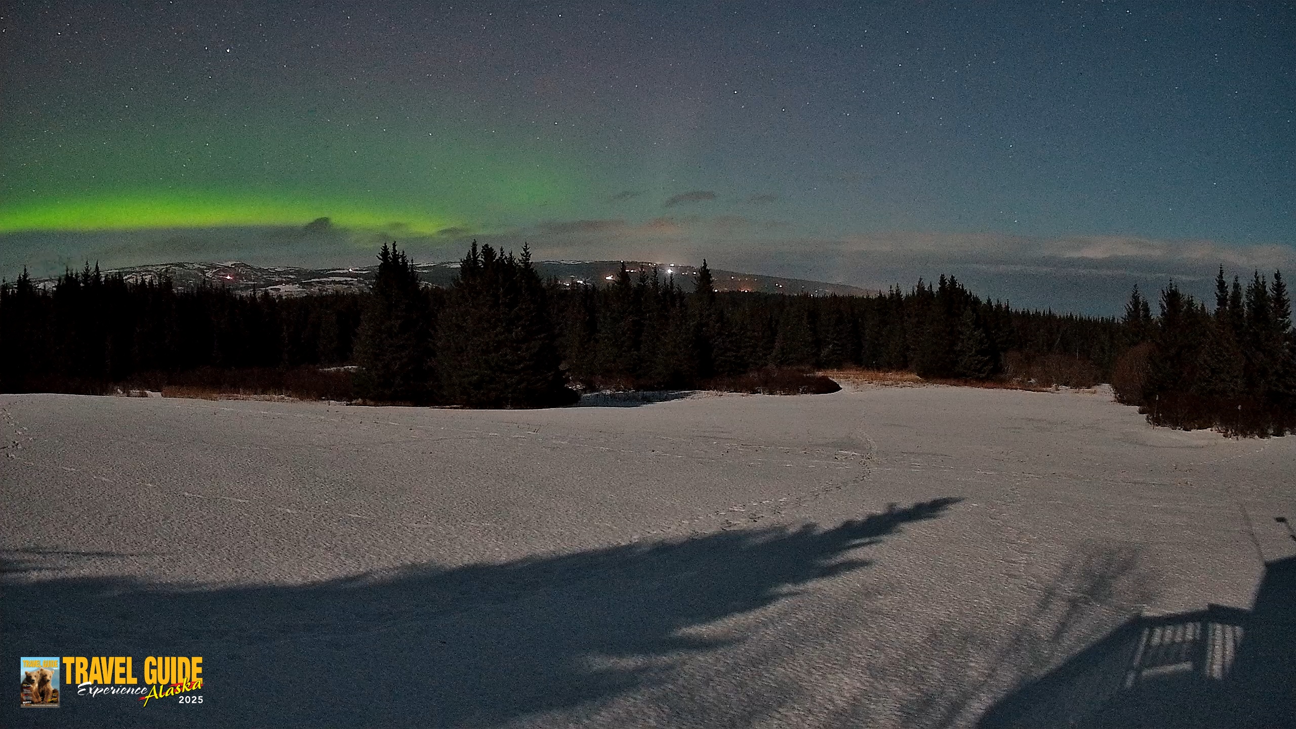 Snapshot of Homer Alaska Northern Lights Live Cam taken Feb 24, 2026, 12:16am AKST