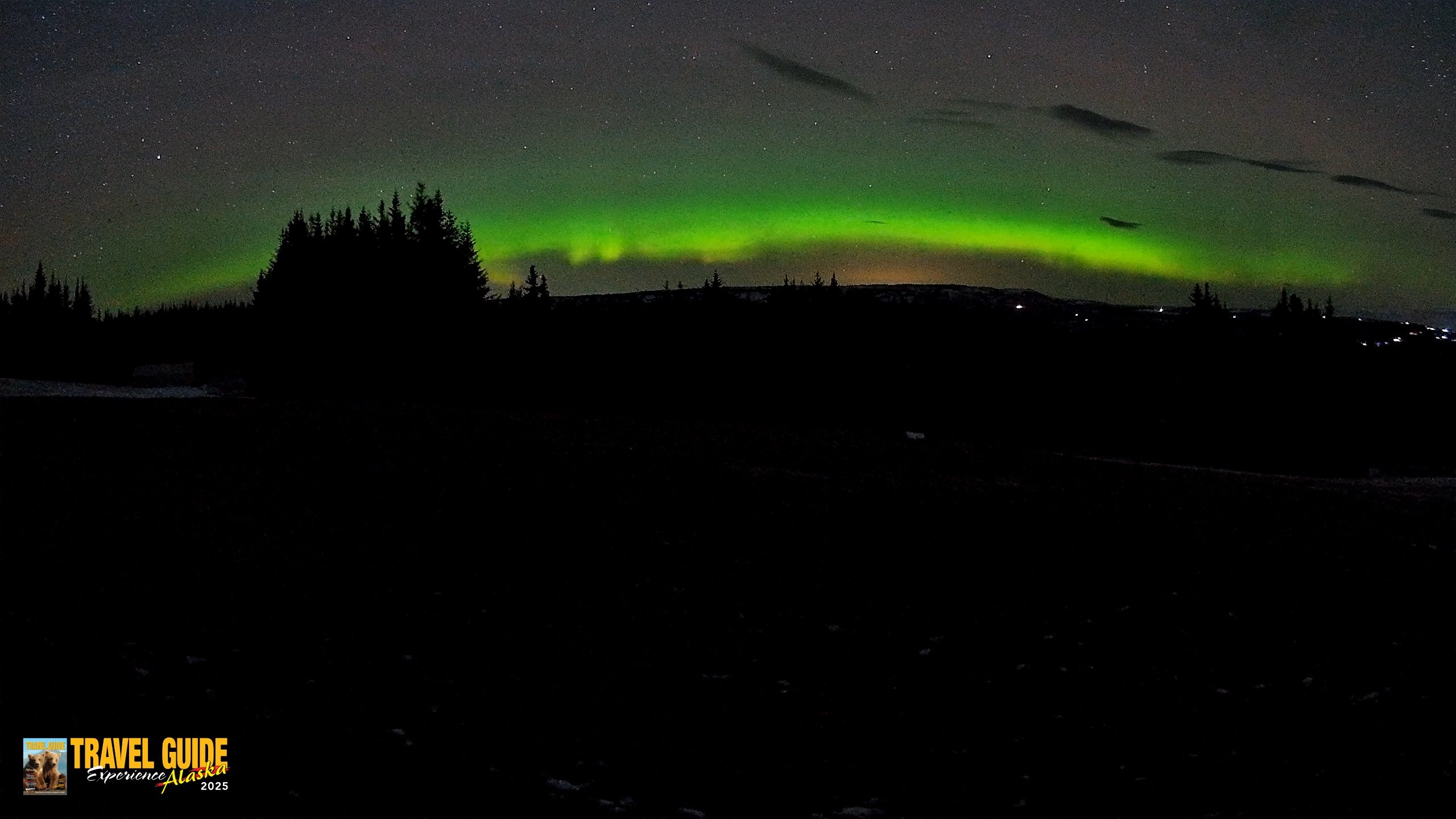 Snapshot of Homer Alaska Northern Lights Live Cam taken Dec 17, 2025, 12:44am AKST