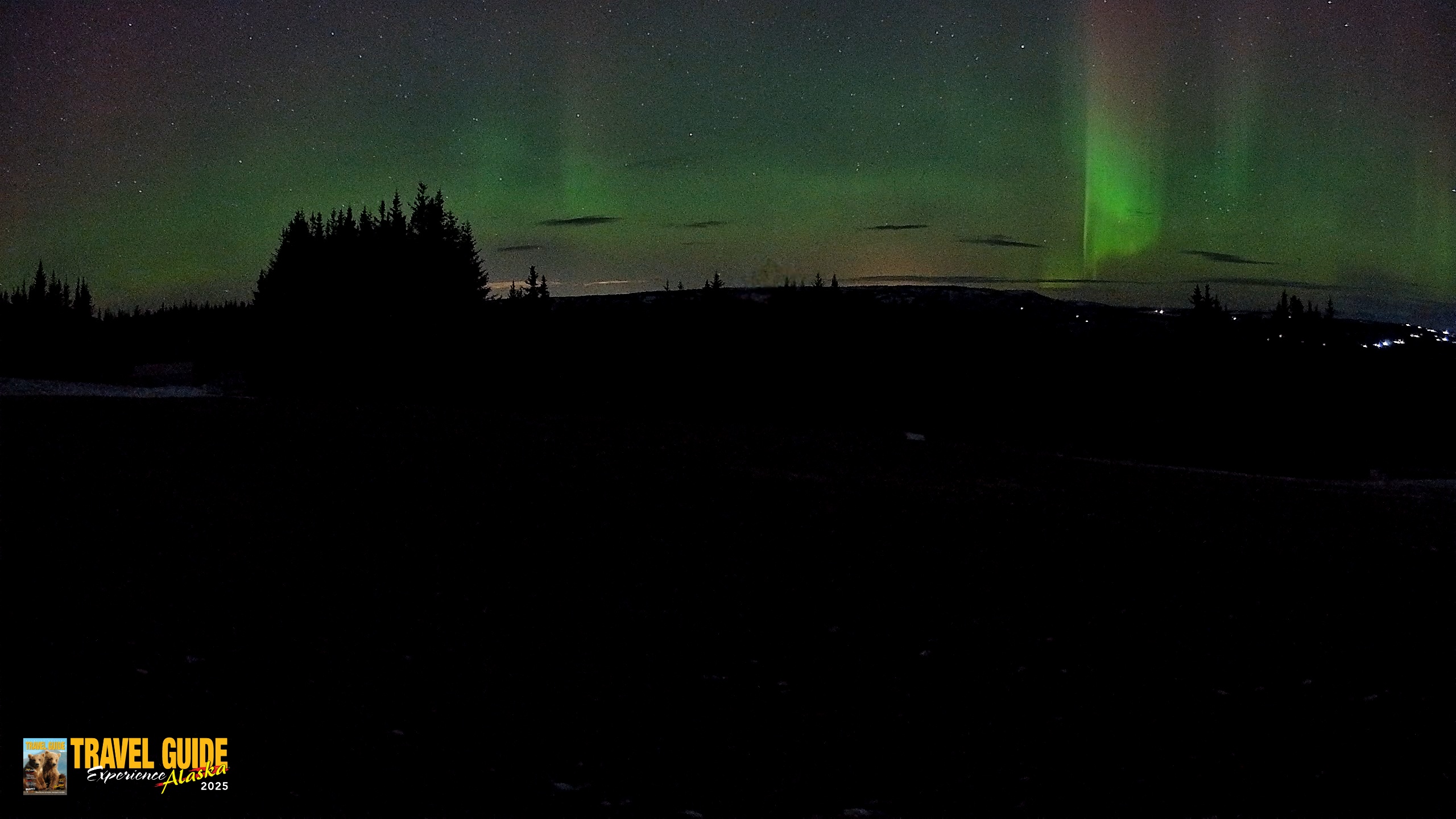 Snapshot of Homer Alaska Northern Lights Live Cam taken Dec 22, 2025, 10:57pm AKST