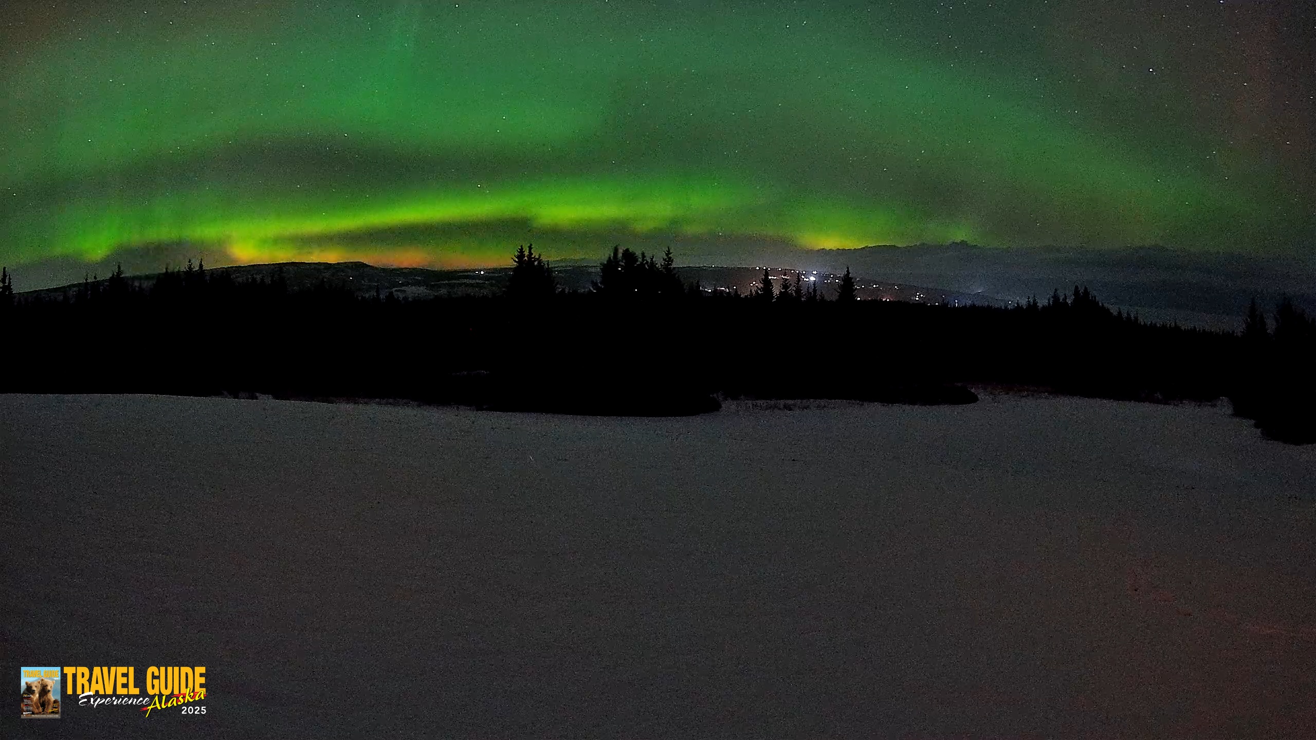 Snapshot of Homer Alaska Northern Lights Live Cam taken Feb 15, 2026, 9:21pm AKST