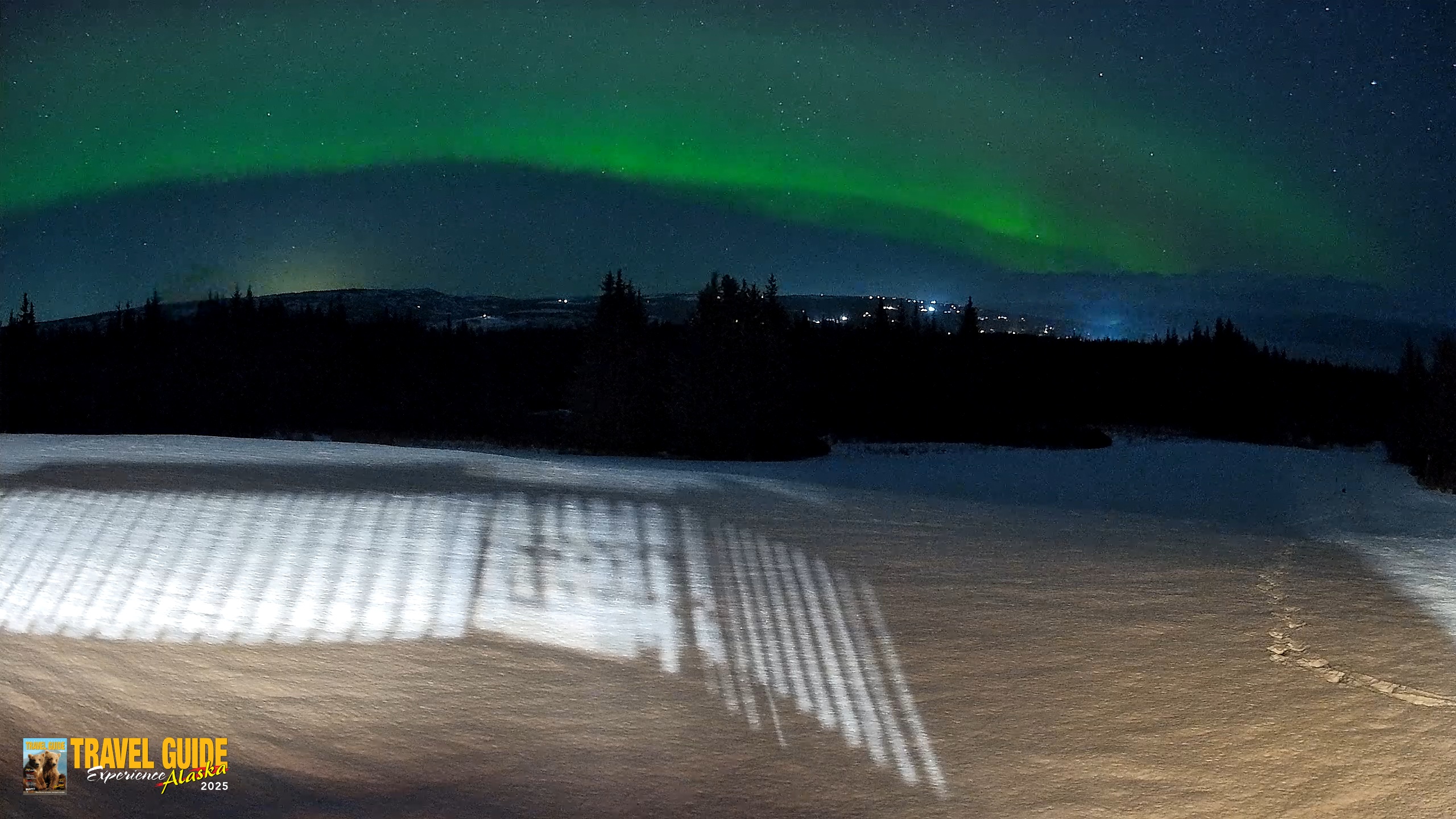 Snapshot of Homer Alaska Northern Lights Live Cam taken Feb 15, 2026, 8:00pm AKST