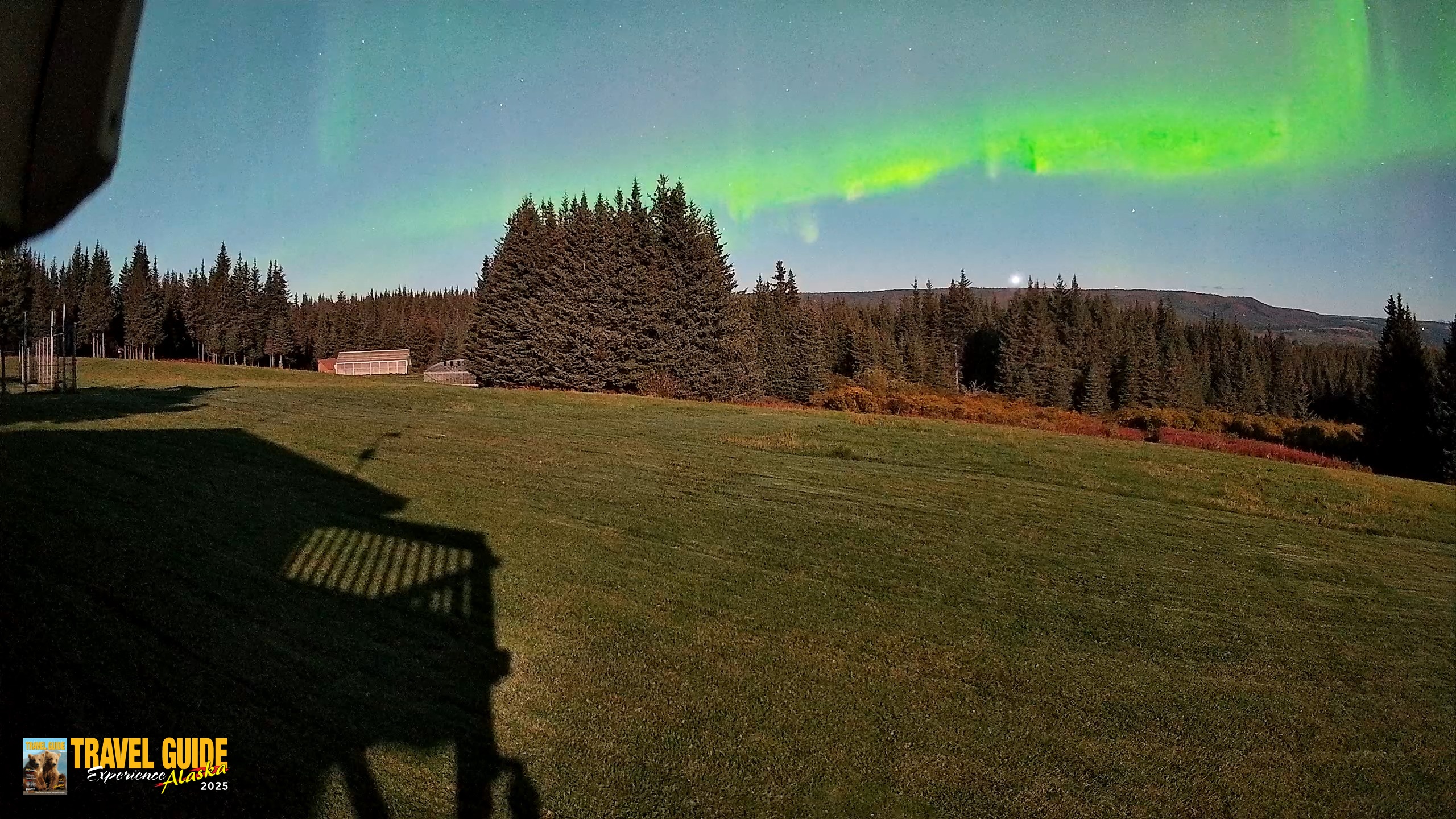 Snapshot of Homer Alaska Northern Lights Live Cam taken Sep 23, 2026, 11:55pm AKDT