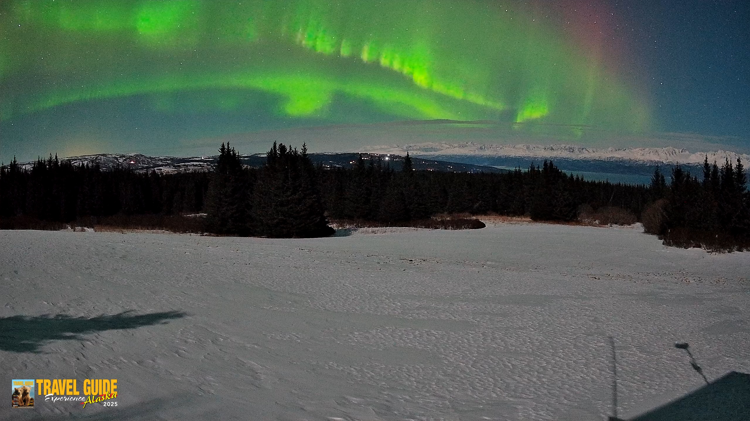 Snapshot of Homer Alaska Northern Lights Live Cam taken Mar 25, 2026, 12:29am AKDT