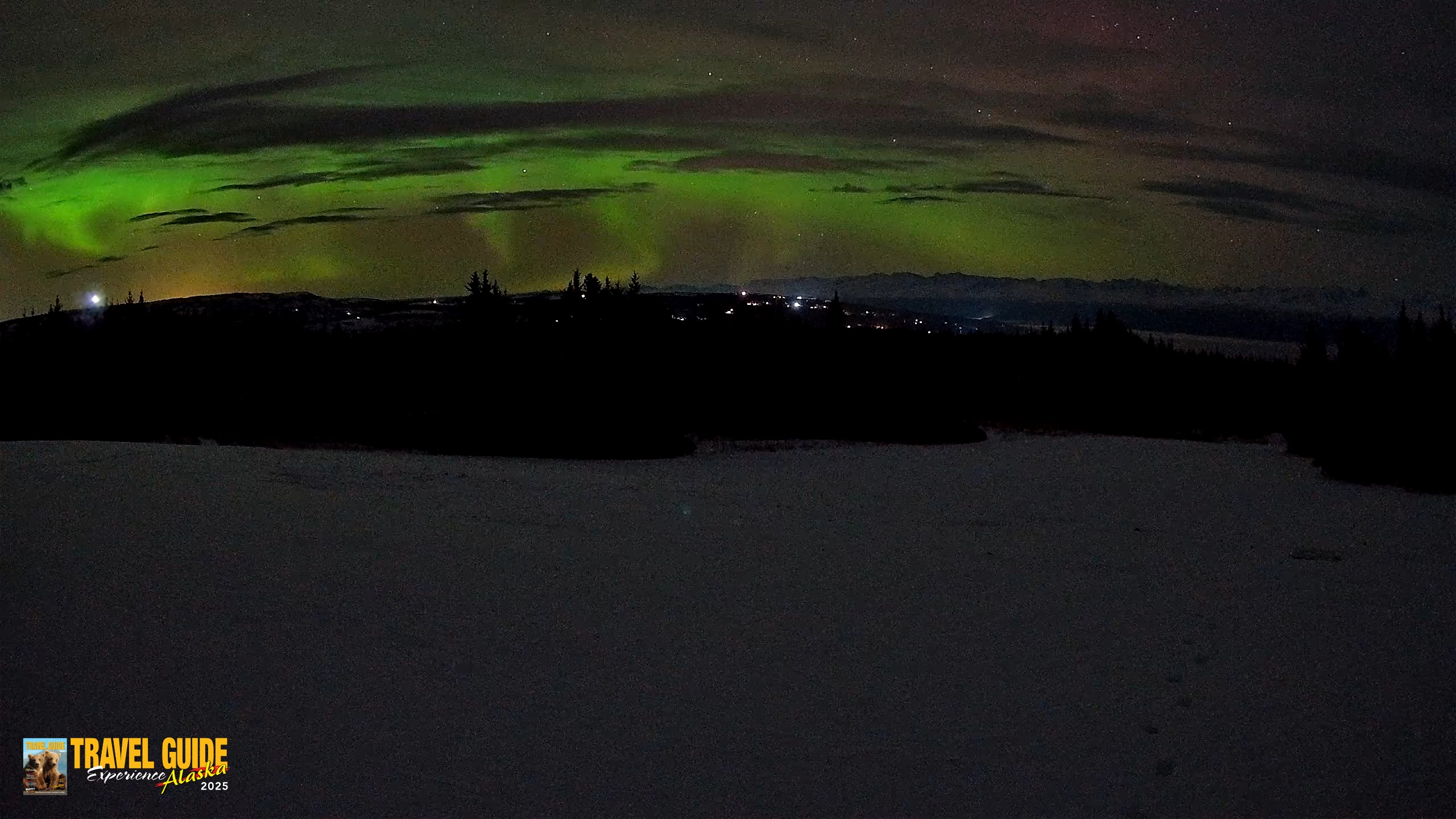 Snapshot of Homer Alaska Northern Lights Live Cam taken Jan 24, 2026, 12:05am AKST