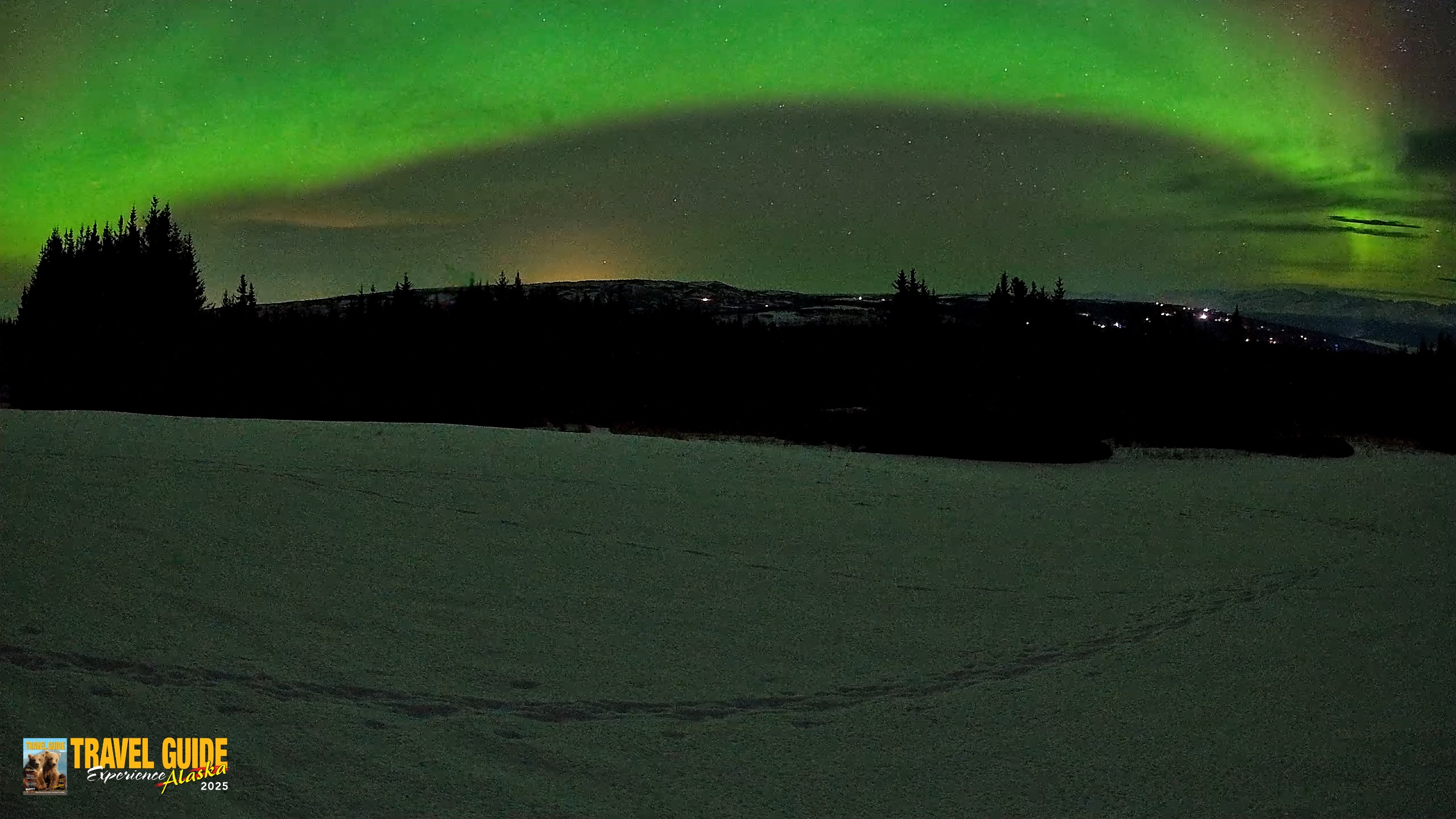 Snapshot of Homer Alaska Northern Lights Live Cam taken Feb 22, 2026, 6:45am AKST