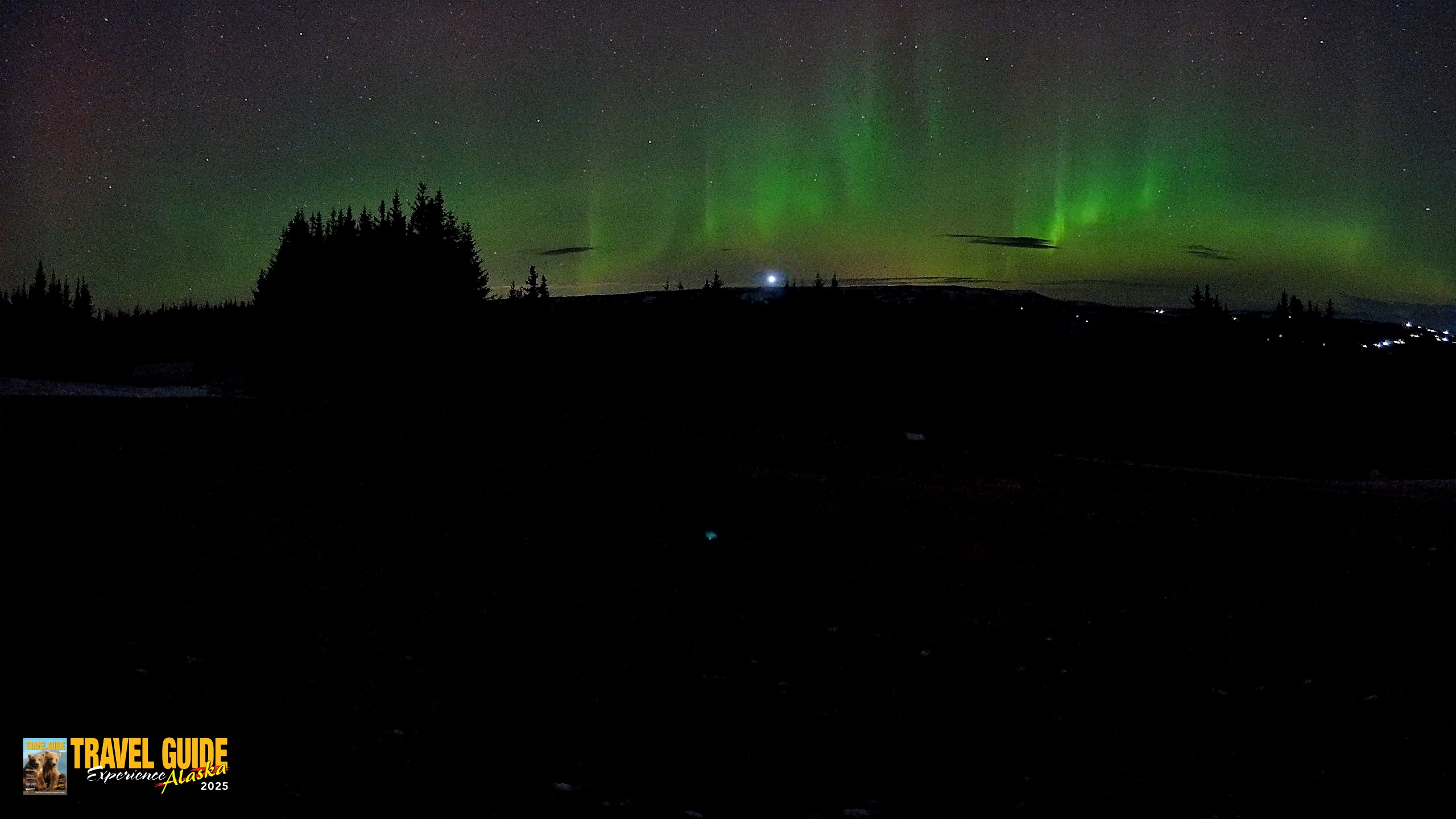 Snapshot of Homer Alaska Northern Lights Live Cam taken Dec 23, 2025, 1:05am AKST