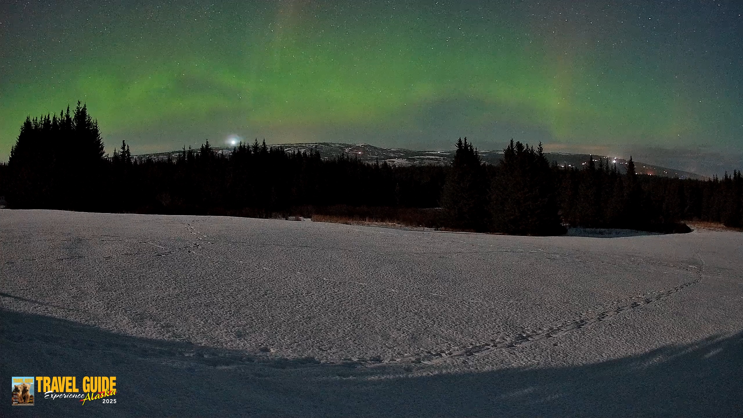 Snapshot of Homer Alaska Northern Lights Live Cam taken Feb 24, 2026, 1:21am AKST