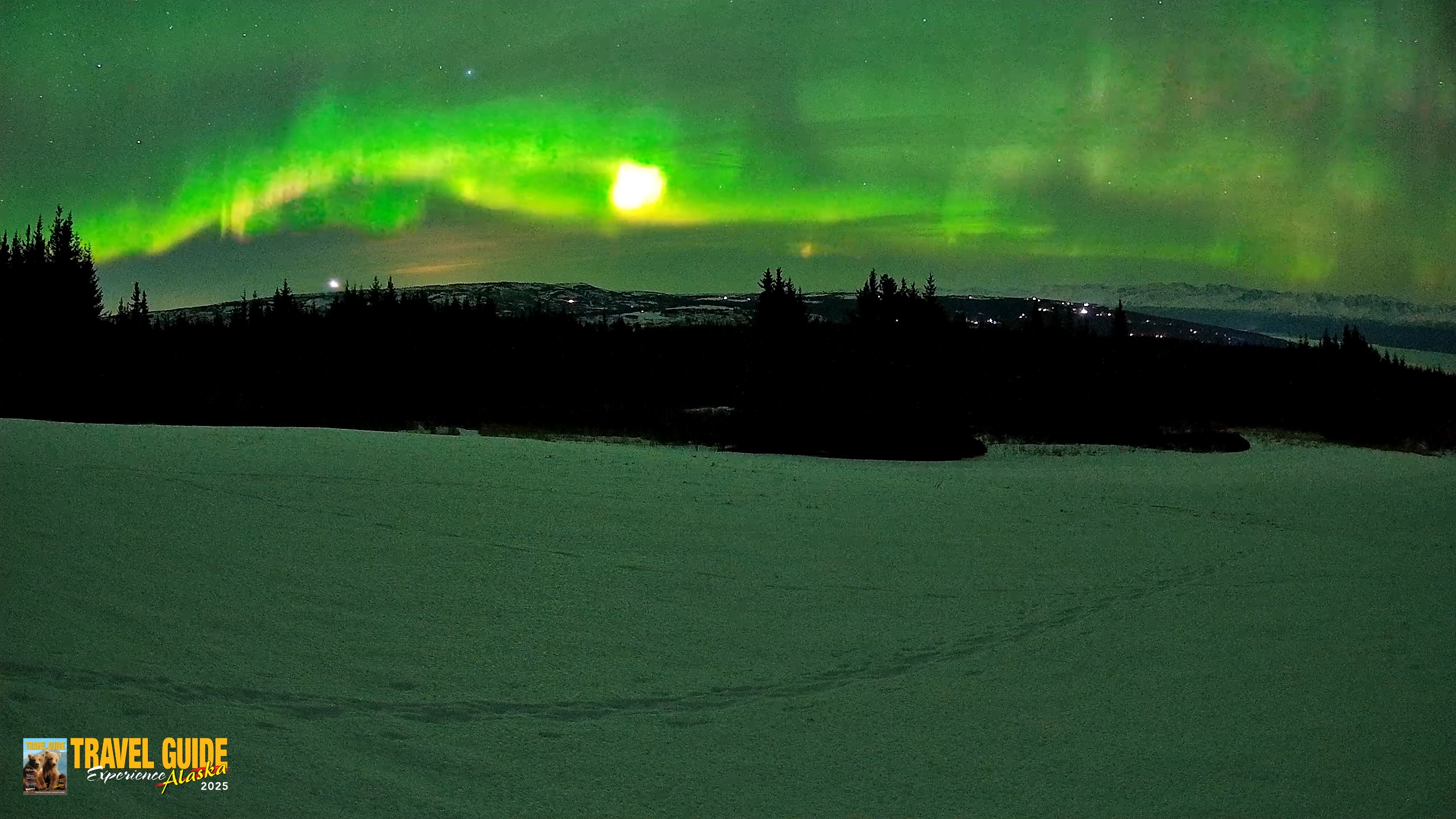 Snapshot of Homer Alaska Northern Lights Live Cam taken Feb 22, 2026, 12:00am AKST
