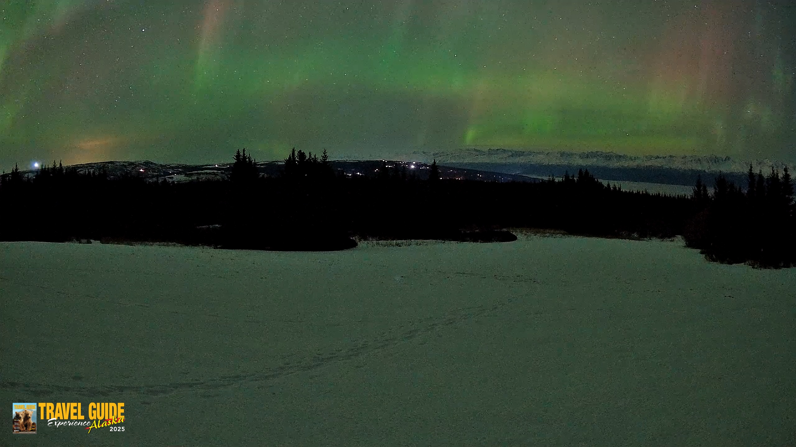 Snapshot of Homer Alaska Northern Lights Live Cam taken Feb 22, 2026, 12:26am AKST