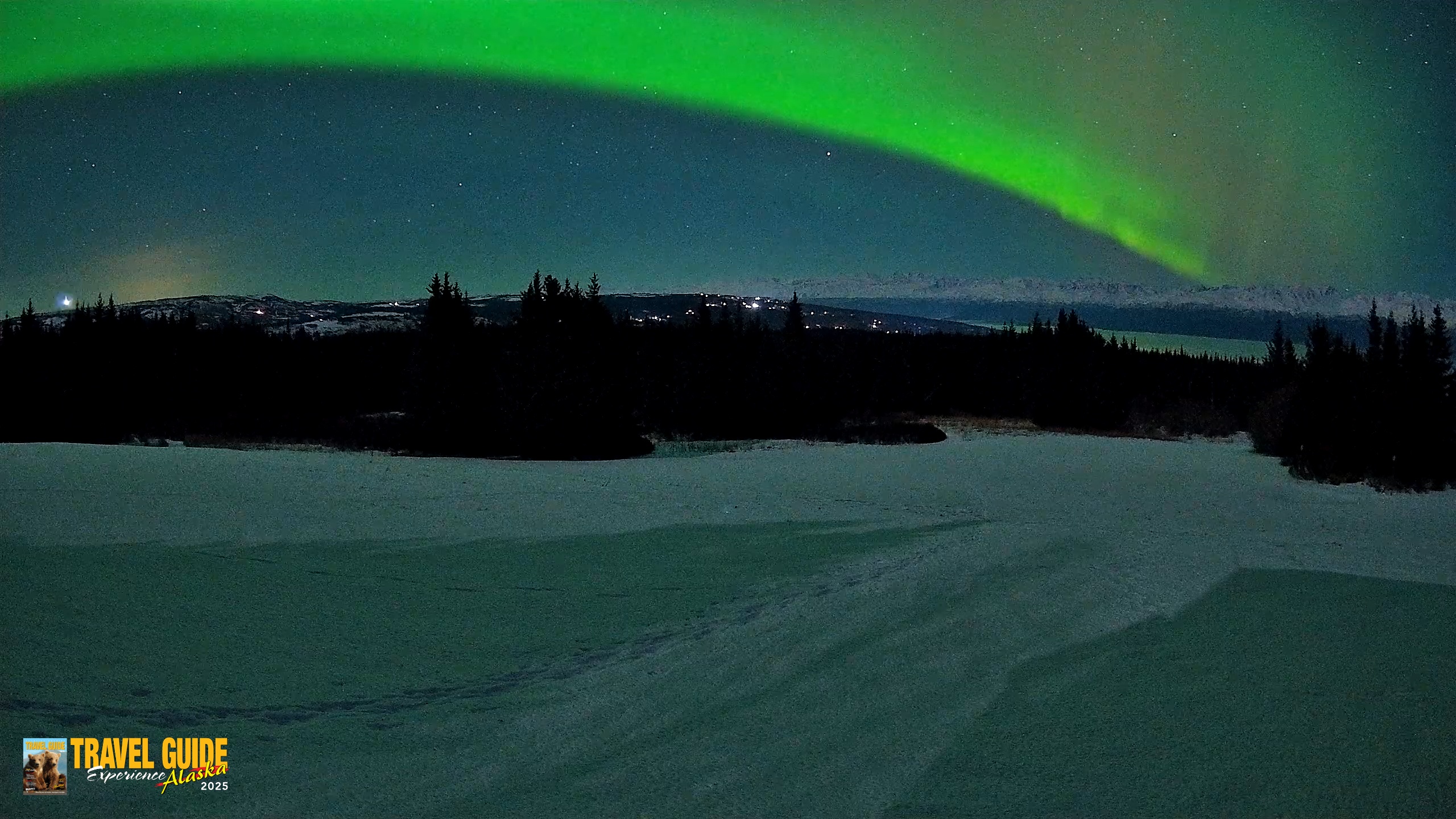 Snapshot of Homer Alaska Northern Lights Live Cam taken Feb 21, 2026, 10:04pm AKST