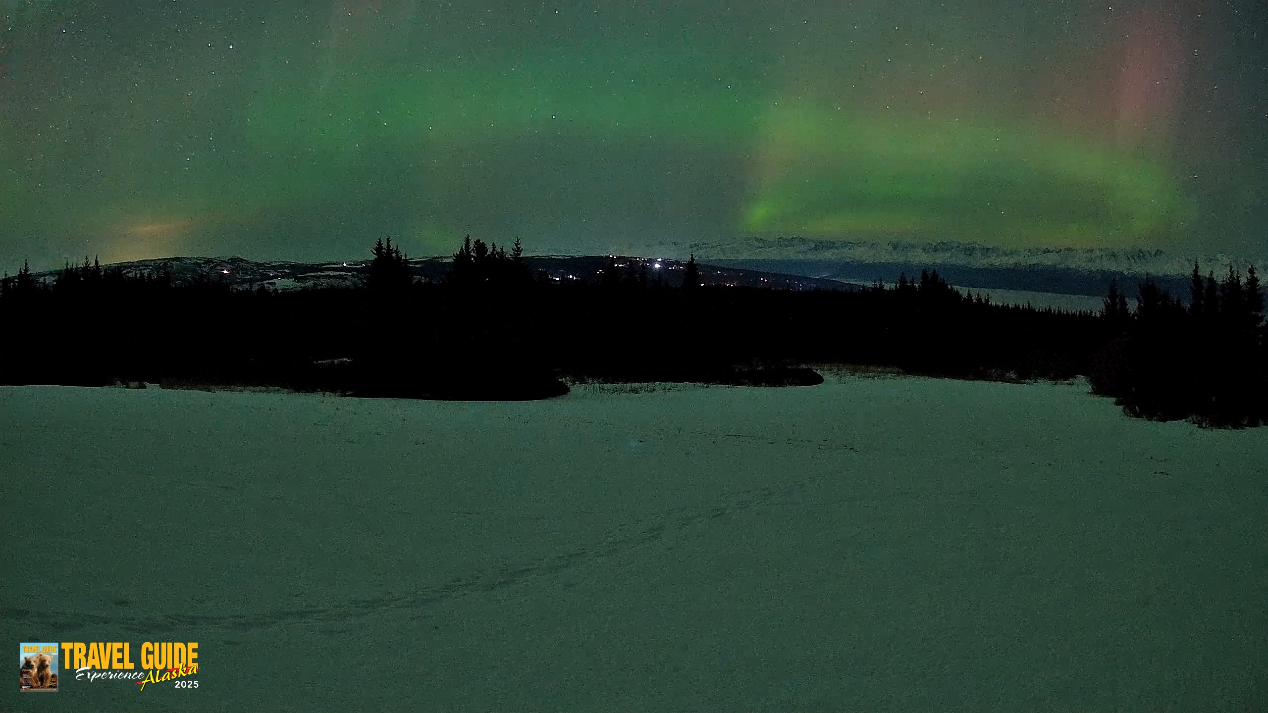 Snapshot of Homer Alaska Northern Lights Live Cam taken Feb 22, 2026, 12:26am AKST