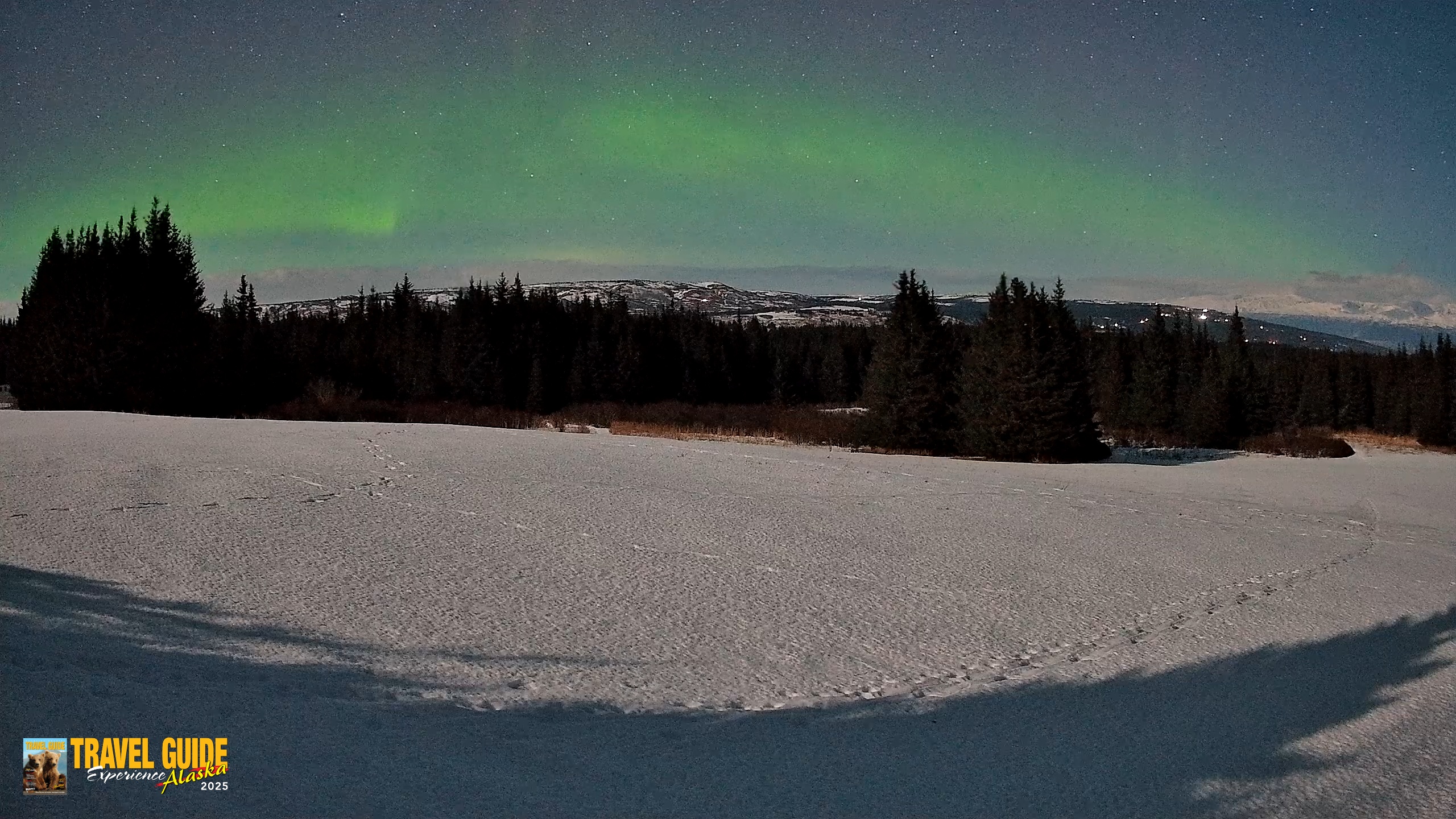 Snapshot of Homer Alaska Northern Lights Live Cam taken Feb 25, 2026, 1:33am AKST