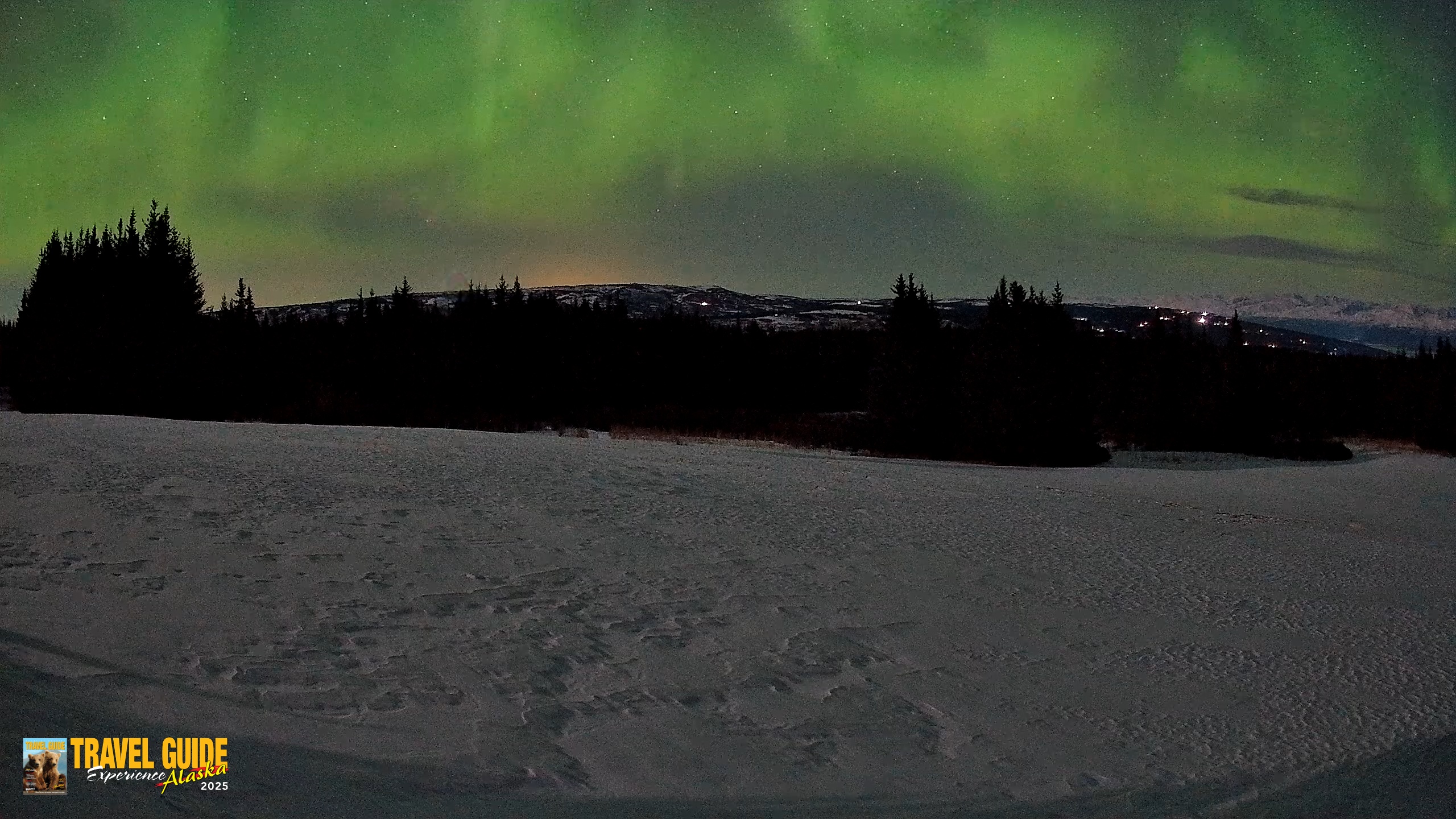Snapshot of Homer Alaska Northern Lights Live Cam taken Mar 24, 2026, 2:30am AKDT