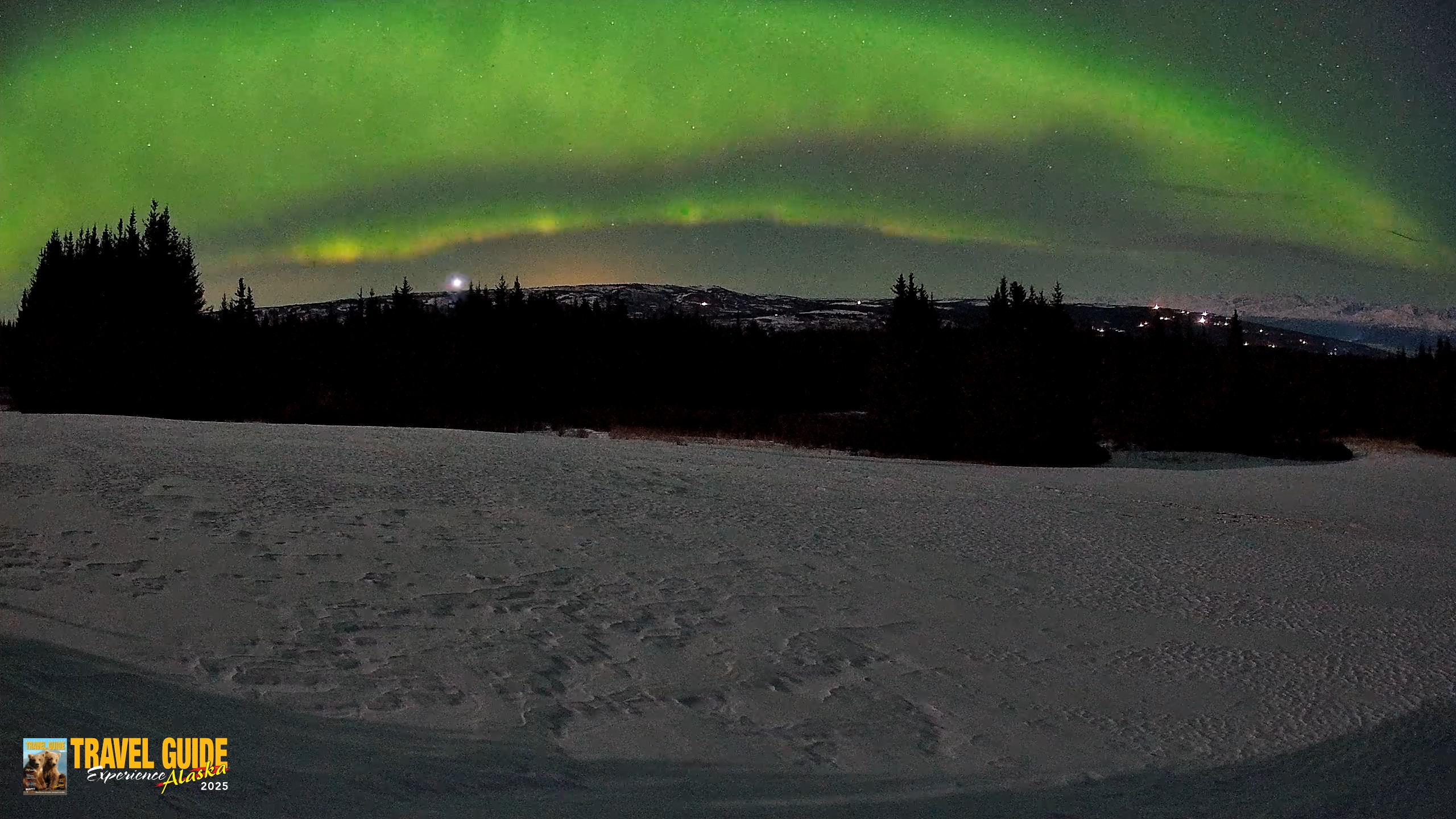 Snapshot of Homer Alaska Northern Lights Live Cam taken Mar 24, 2026, 2:33am AKDT