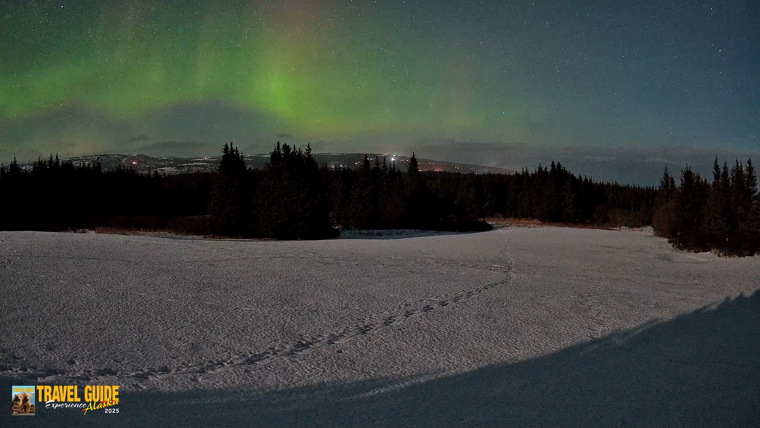 Snapshot of Homer Alaska Northern Lights Live Cam taken Feb 24, 2026, 1:34am AKST
