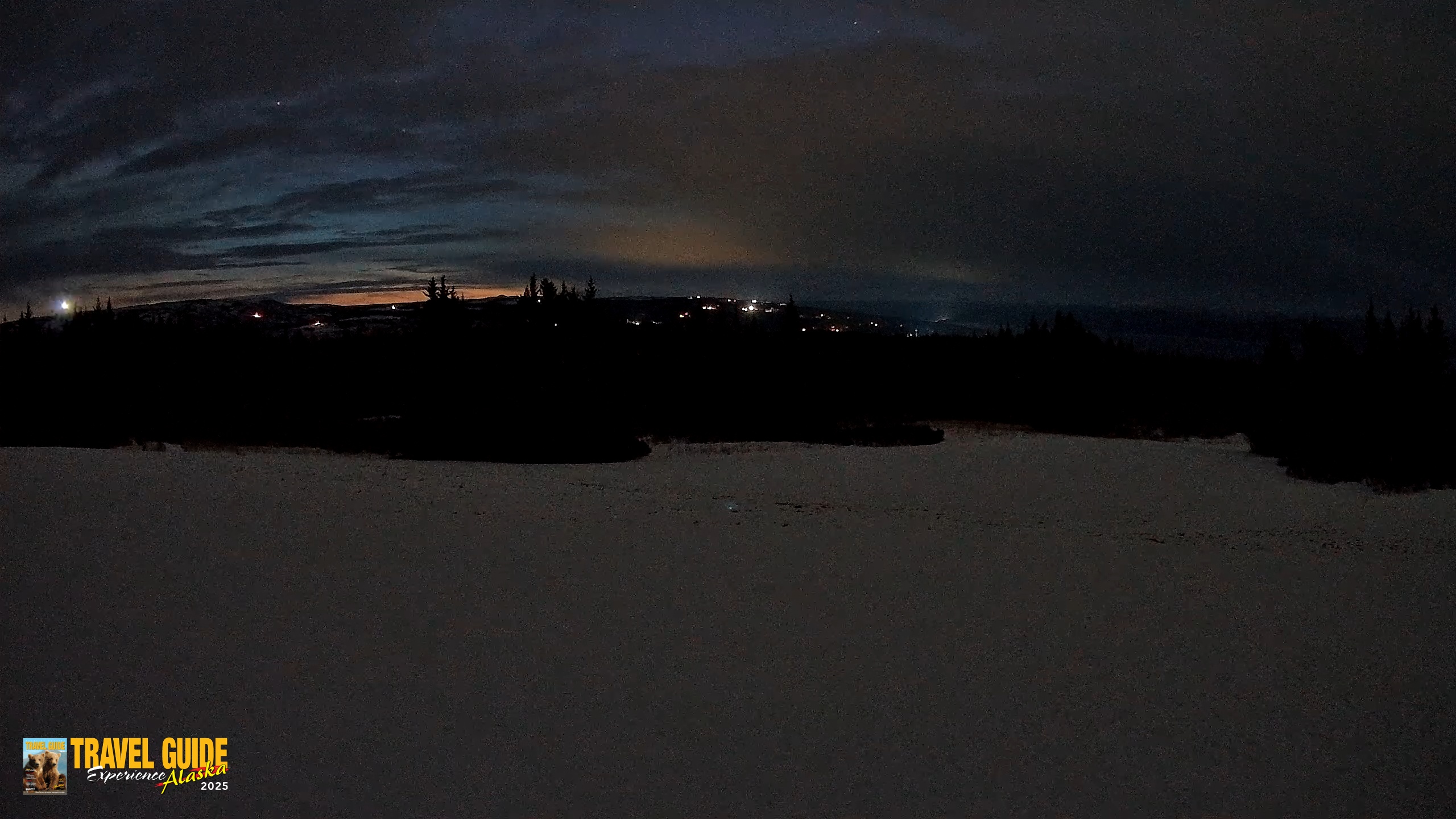 Snapshot of Homer Alaska Northern Lights Live Cam taken Mar 25, 2026, 5:58am AKDT