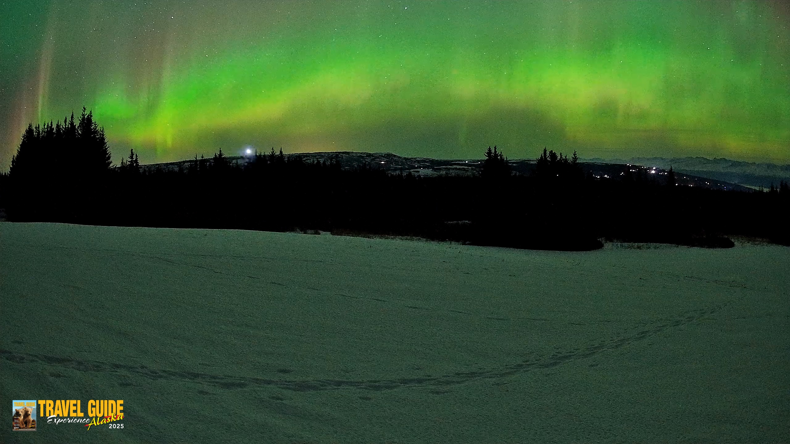 Snapshot of Homer Alaska Northern Lights Live Cam taken Feb 22, 2026, 12:43am AKST