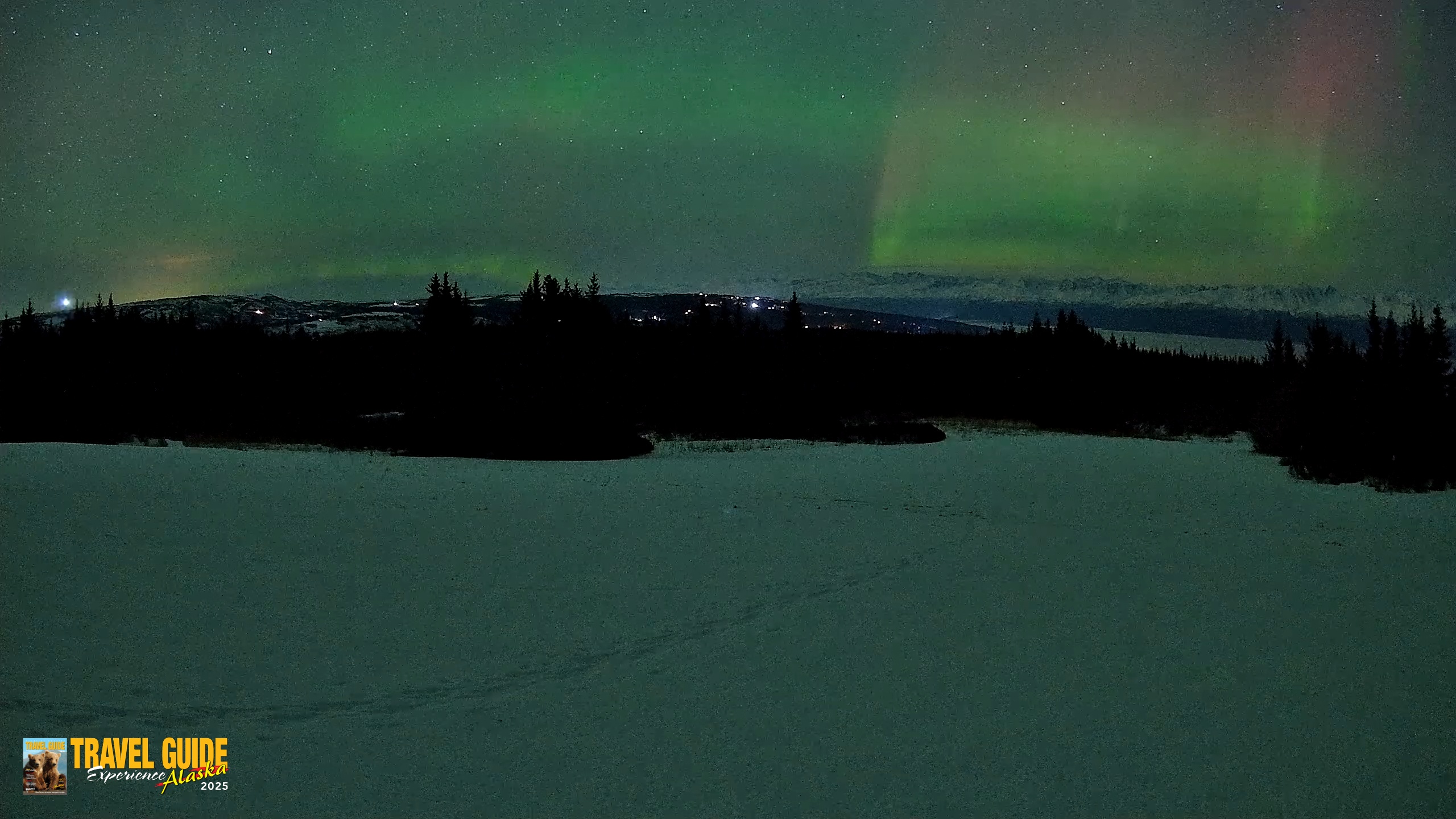Snapshot of Homer Alaska Northern Lights Live Cam taken Feb 22, 2026, 12:28am AKST