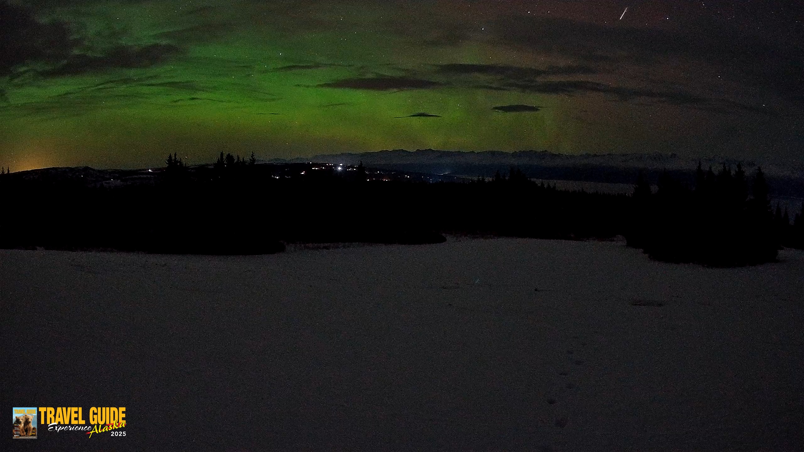 Snapshot of Homer Alaska Northern Lights Live Cam taken Jan 24, 2026, 12:48am AKST