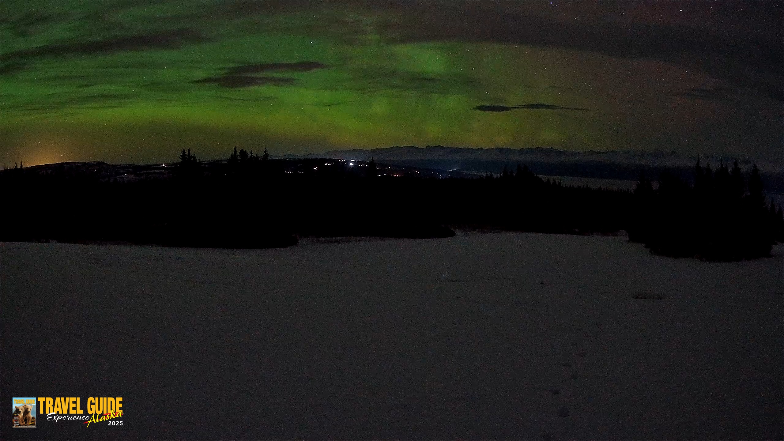 Snapshot of Homer Alaska Northern Lights Live Cam taken Jan 24, 2026, 12:55am AKST