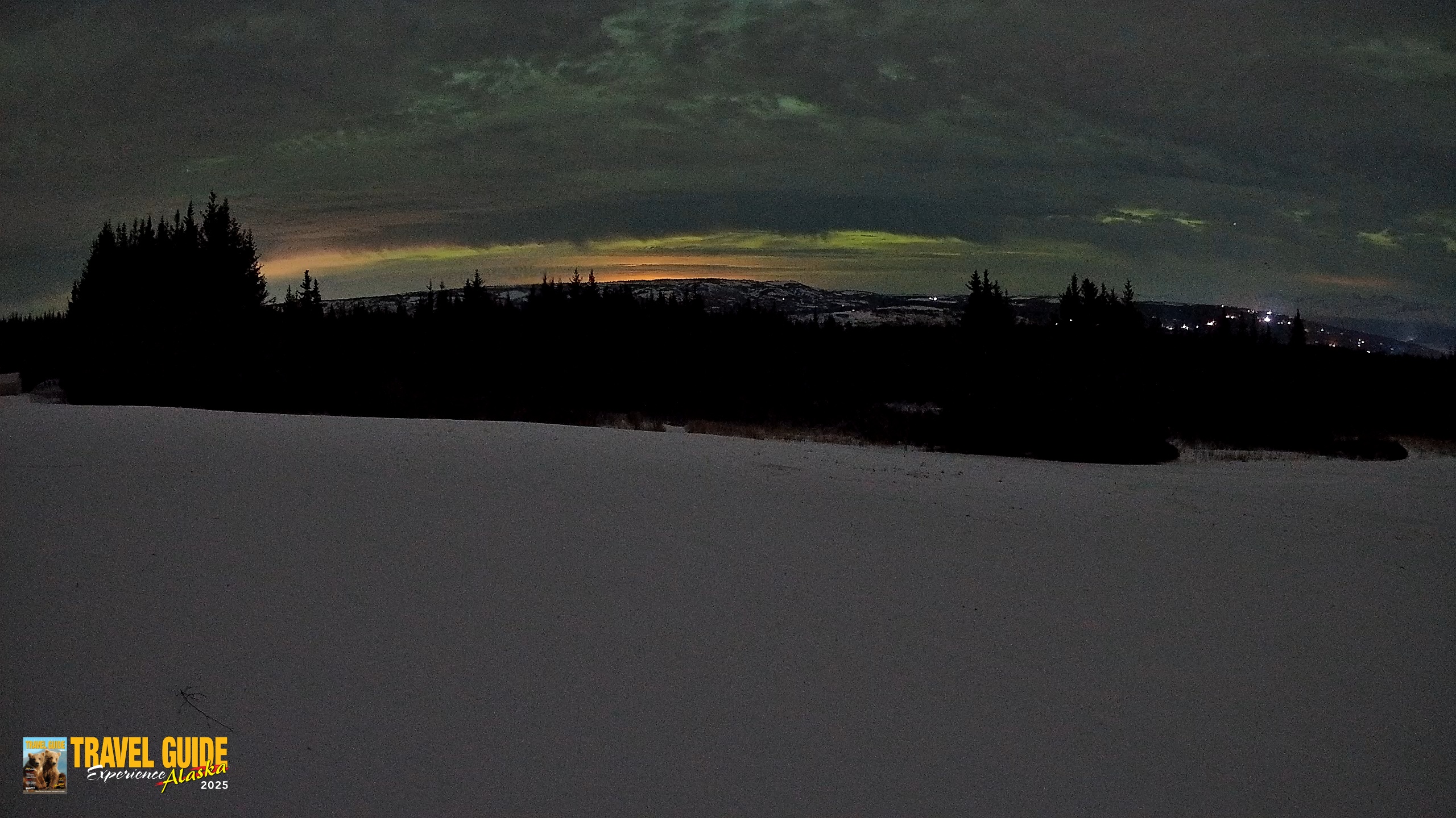 Snapshot of Homer Alaska Northern Lights Live Cam taken Jan 19, 2026, 11:46pm AKST